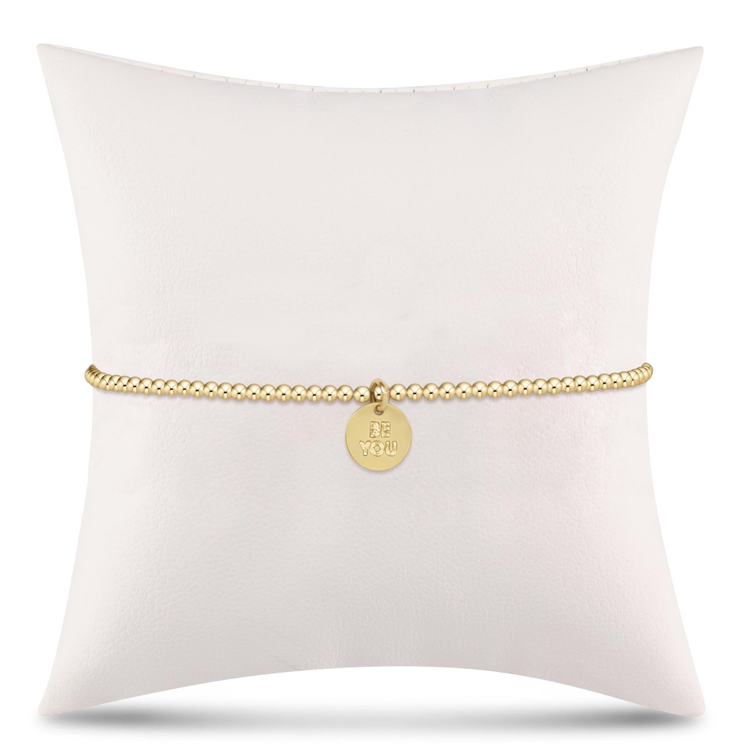 egirl Classic Gold 2mm Bead Bracelet- be you. Small Gold Disc