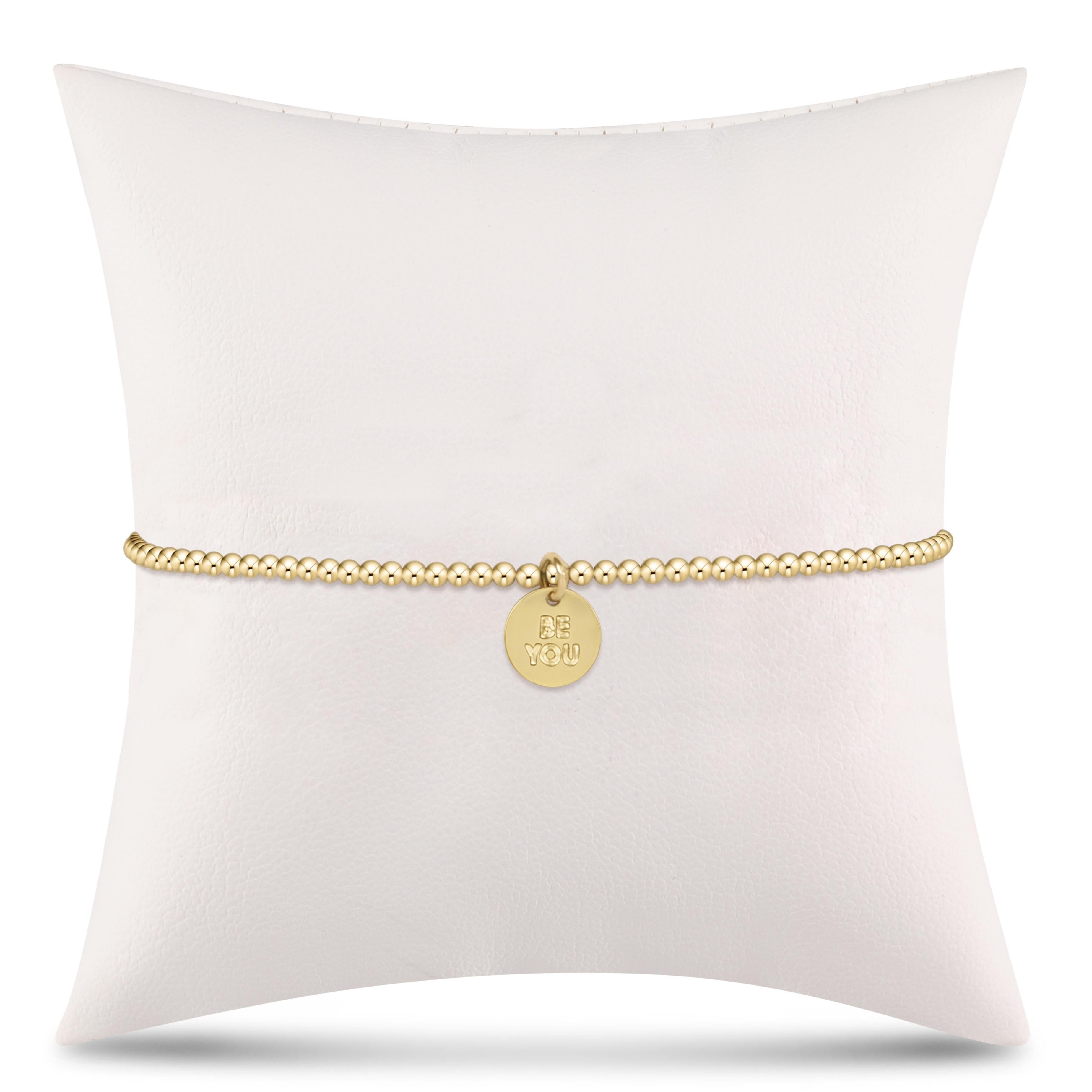 egirl Classic Gold 2mm Bead Bracelet- be you. Small Gold Disc