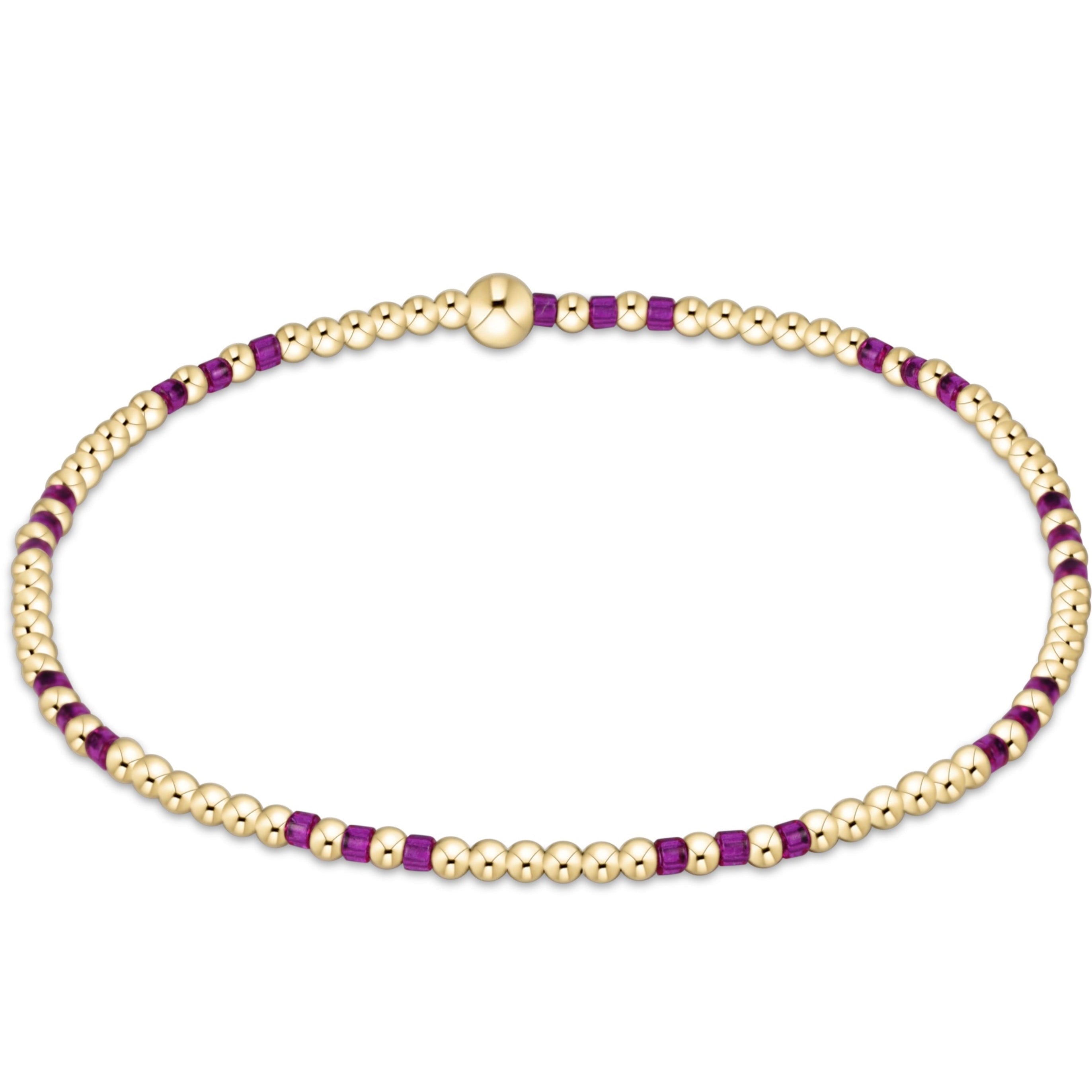 Hope Joy Pattern 2mm Bead Bracelet - Fuchsia