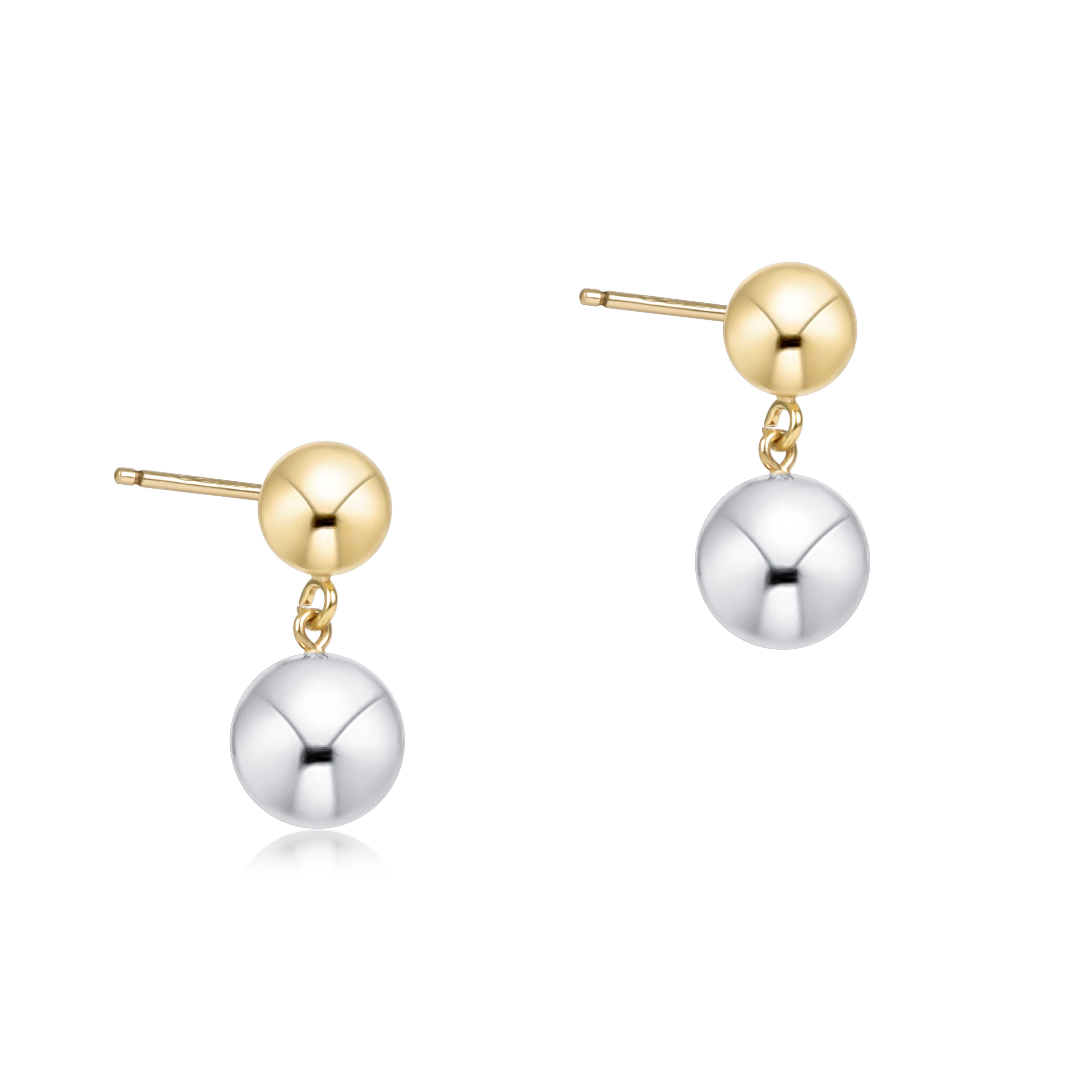 Classic 8mm Ball Drop Stud - Mixed Metal