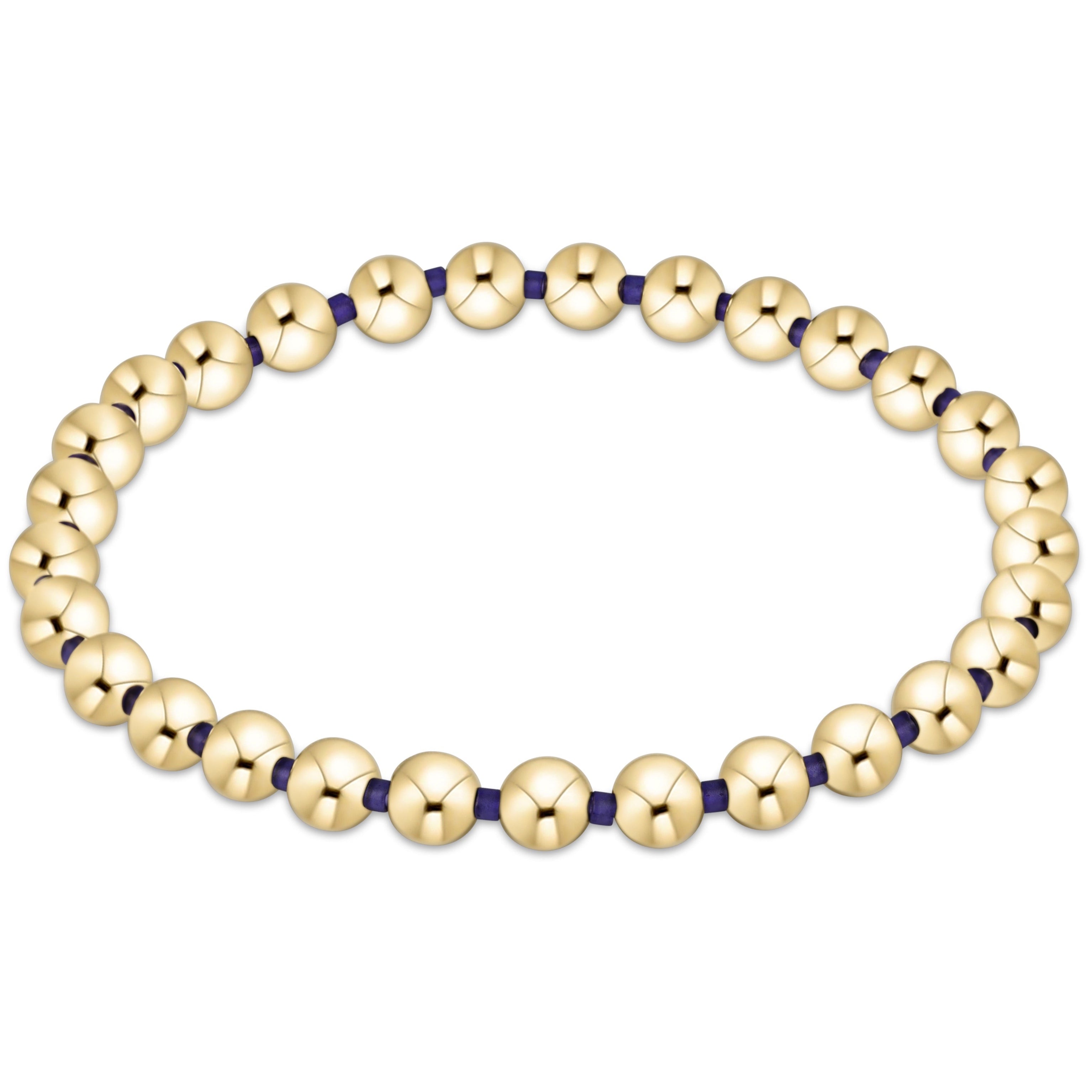 Gameday Hope Grateful 5mm Bead Bracelet - Deep Purple