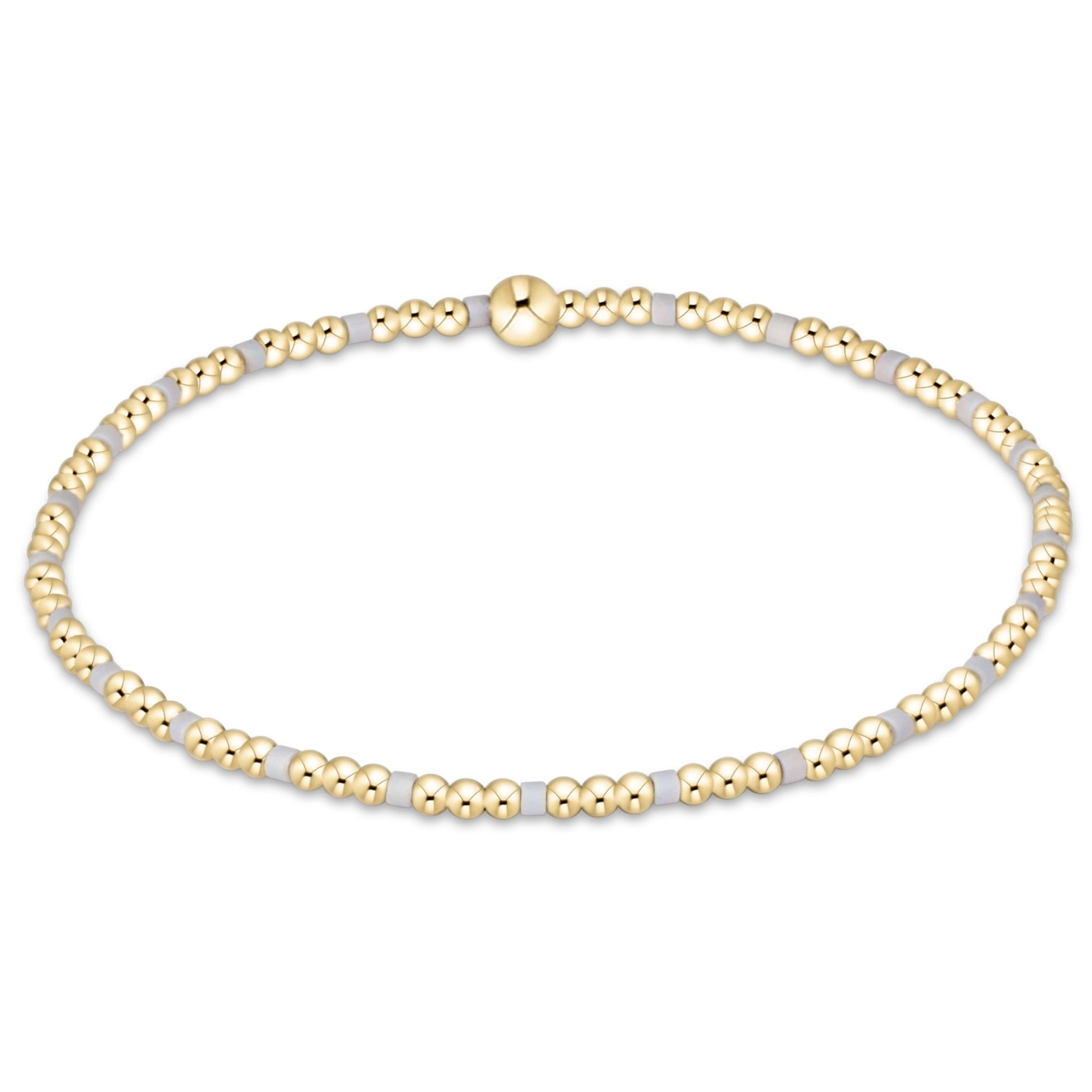 Gameday Hope Sincerity Pattern 2mm Bead Bracelet - Grey