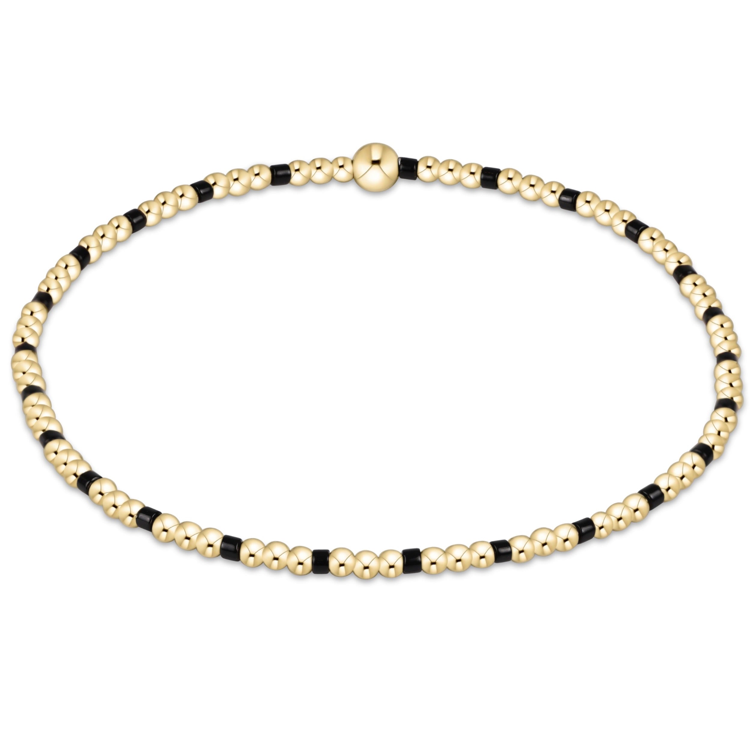 Gameday Hope Sincerity Pattern 2mm Bead Bracelet - Onyx