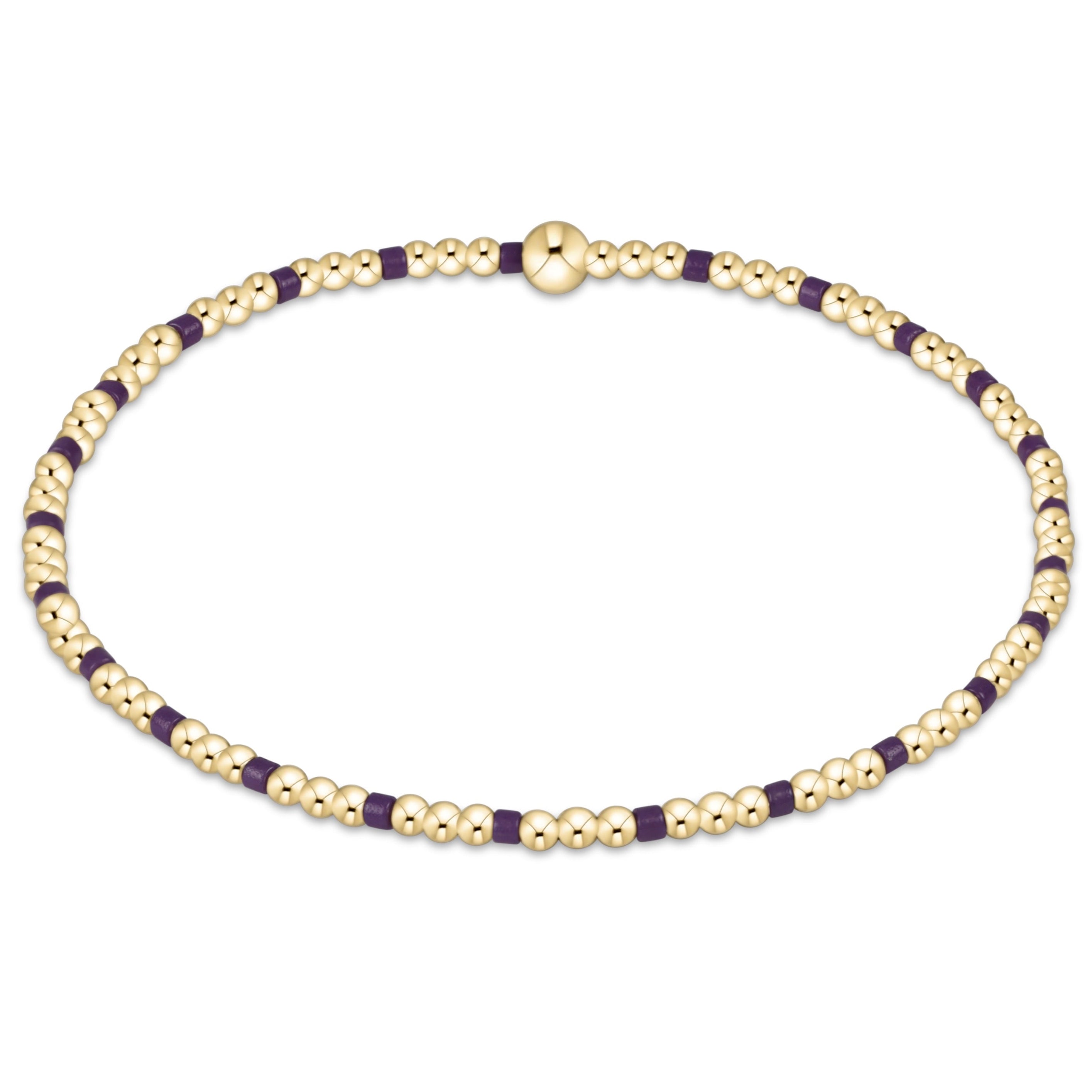 Gameday Hope Sincerity Pattern 2mm Bead Bracelet - Purple