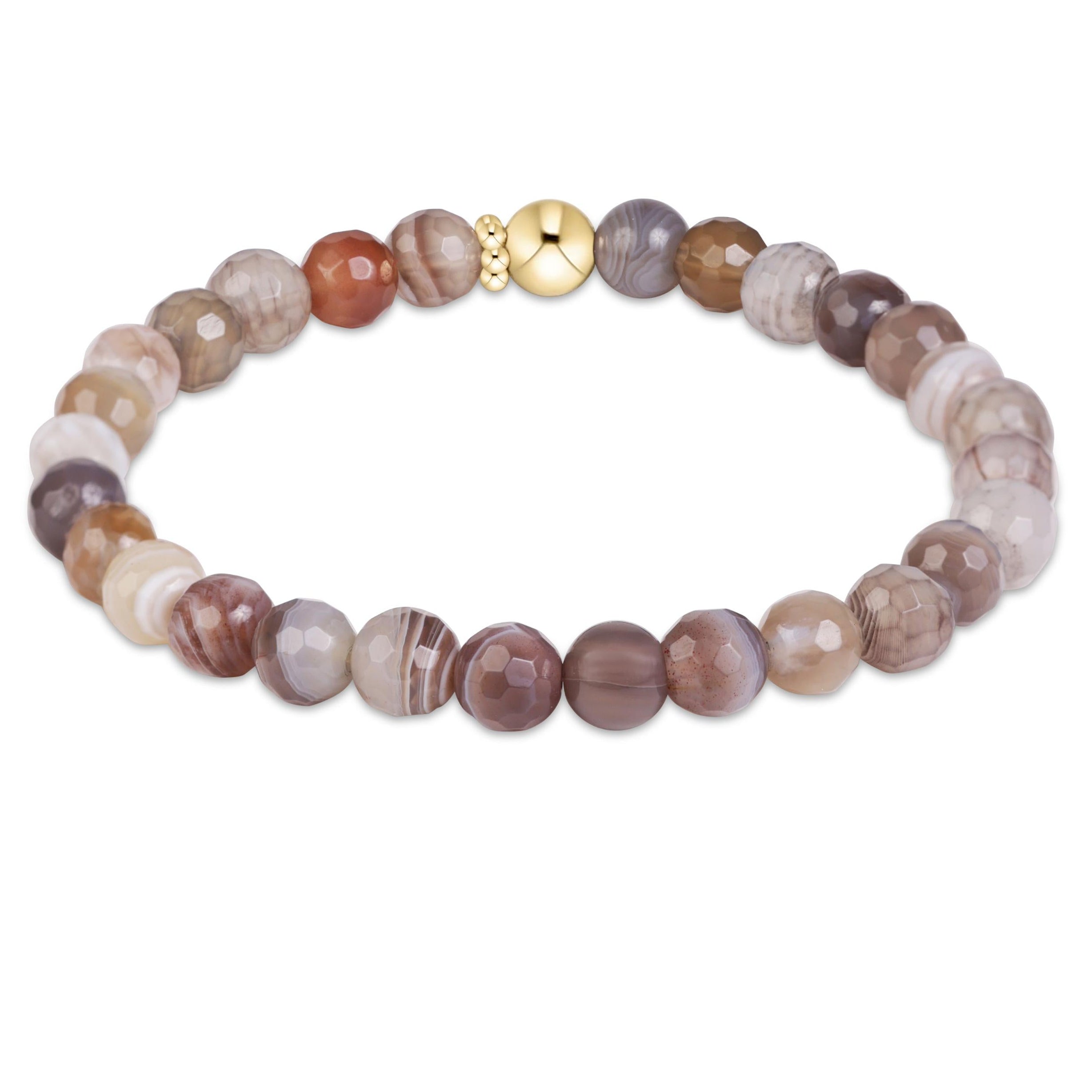 Classic Gemstone 6mm Bracelet - Botswana Agate