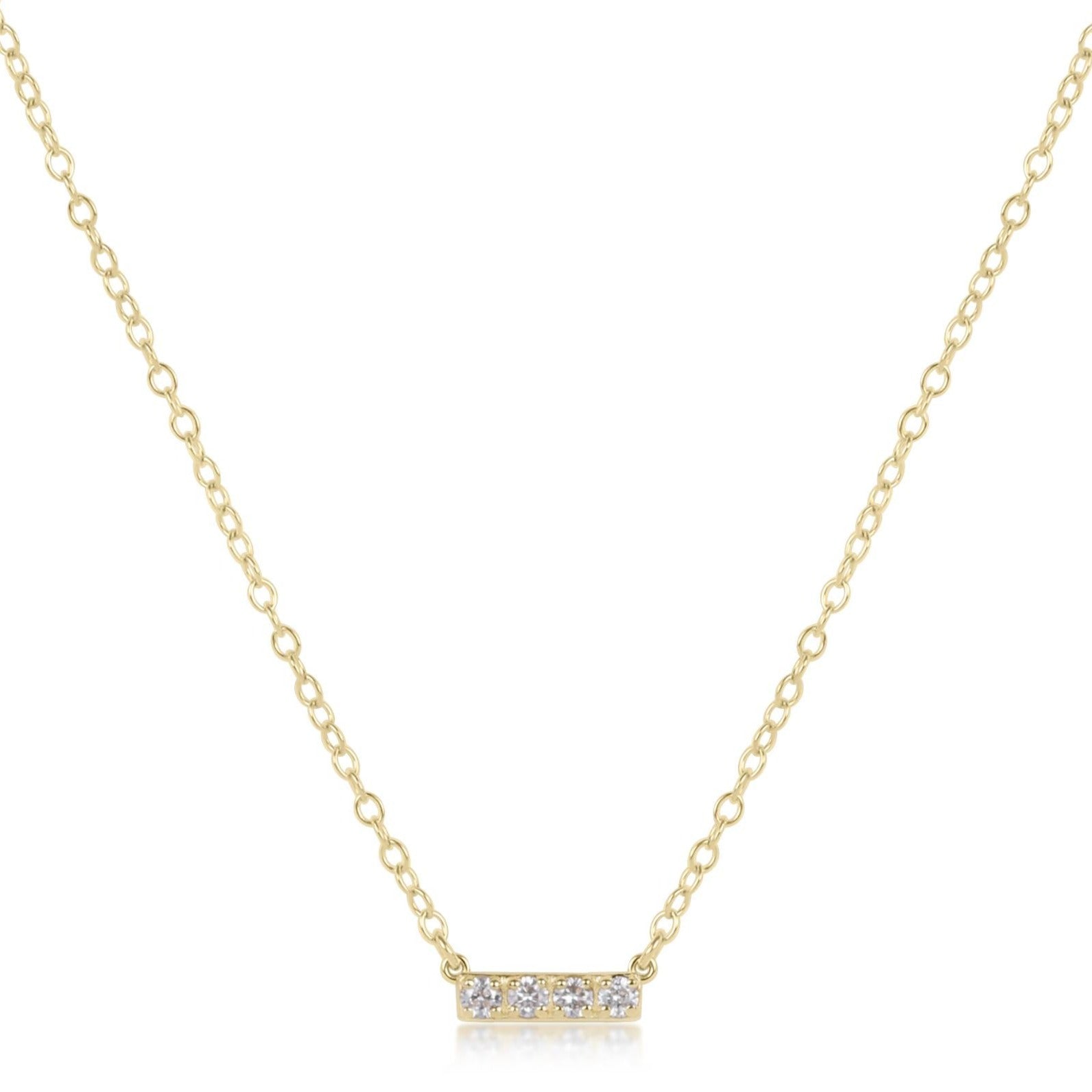 14kt Gold and Diamond Significance Bar Necklace - Four
