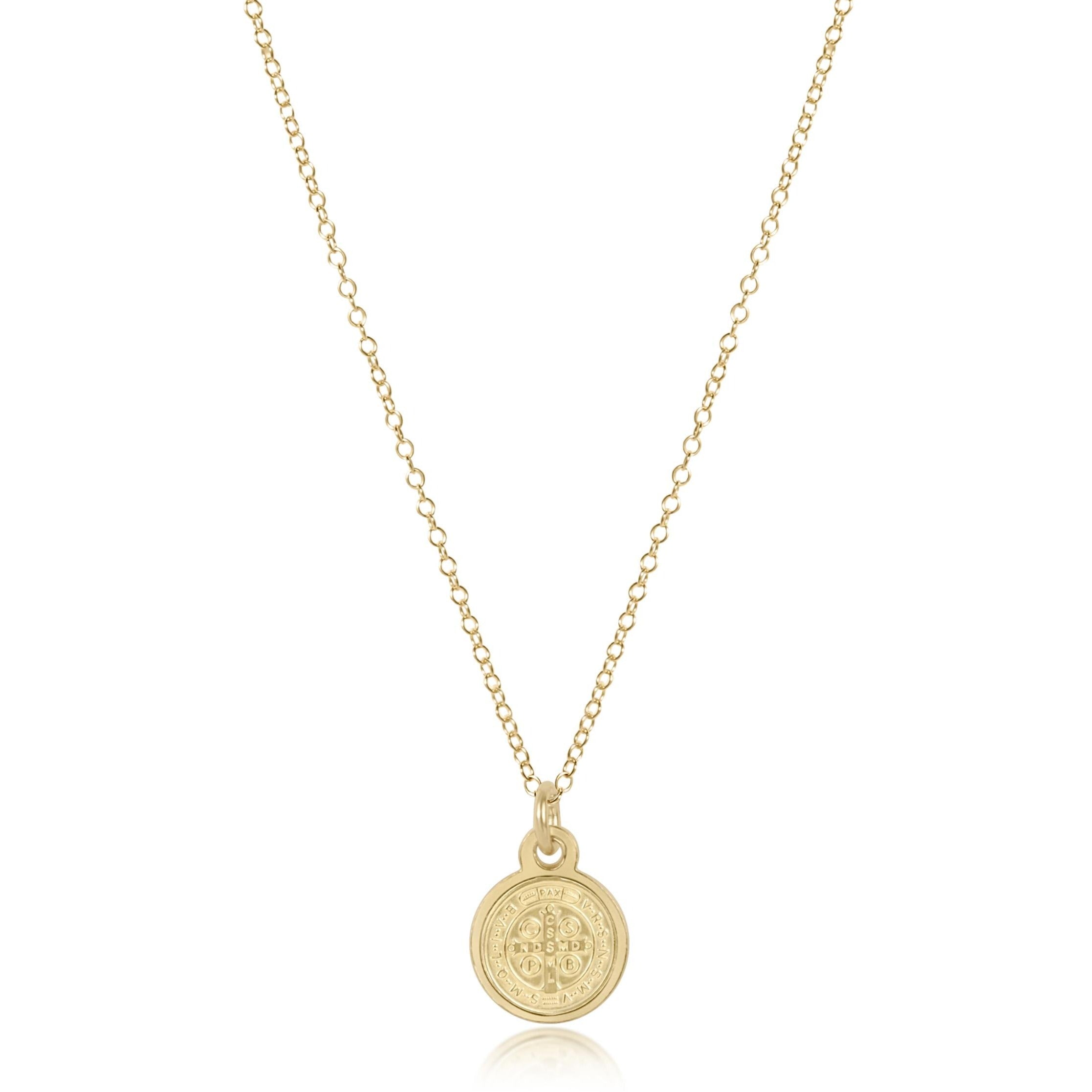 16" Necklace Gold - Blessing Small Gold Disc