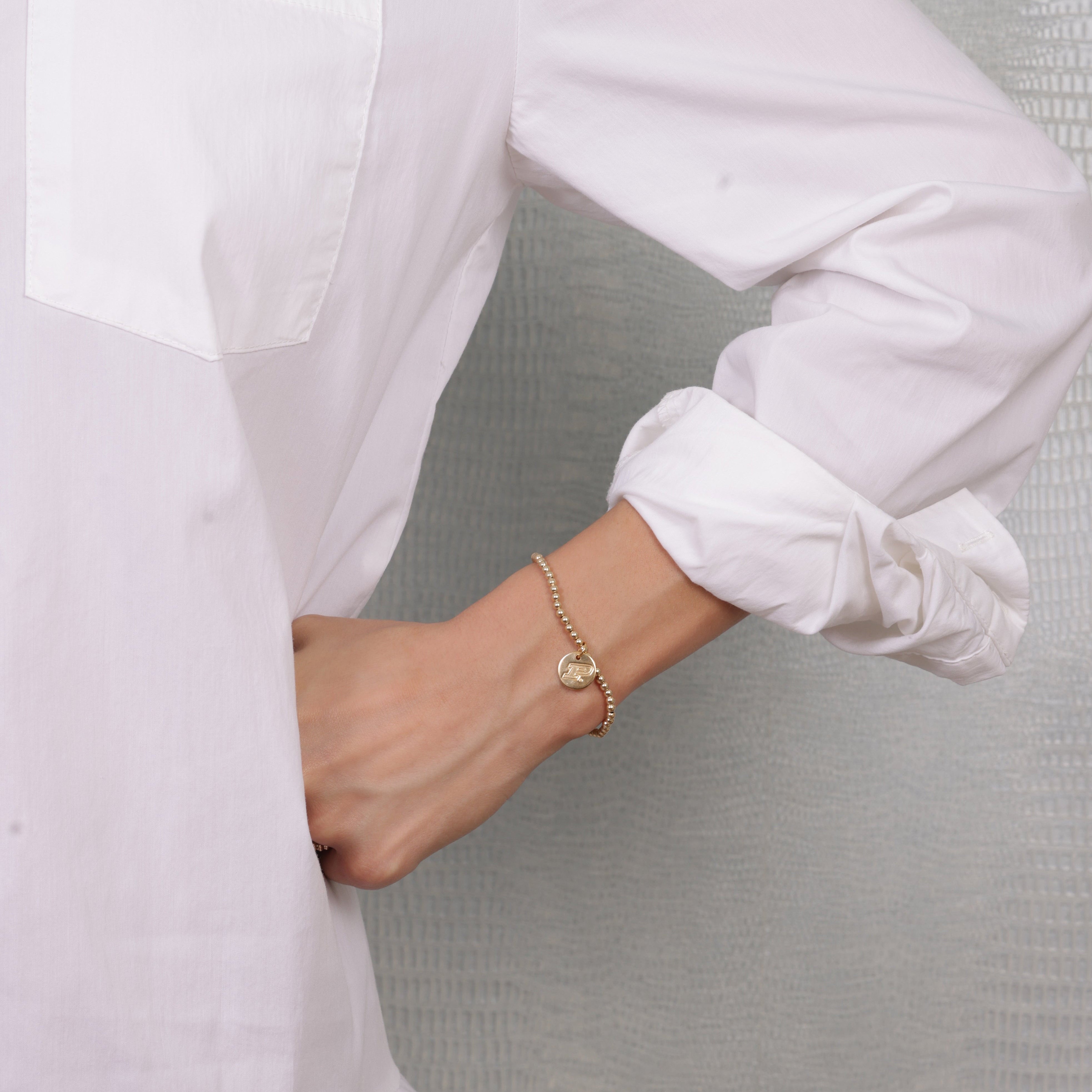 eCOLLEGIATE Classic Gold 3mm Bracelet - Purdue University