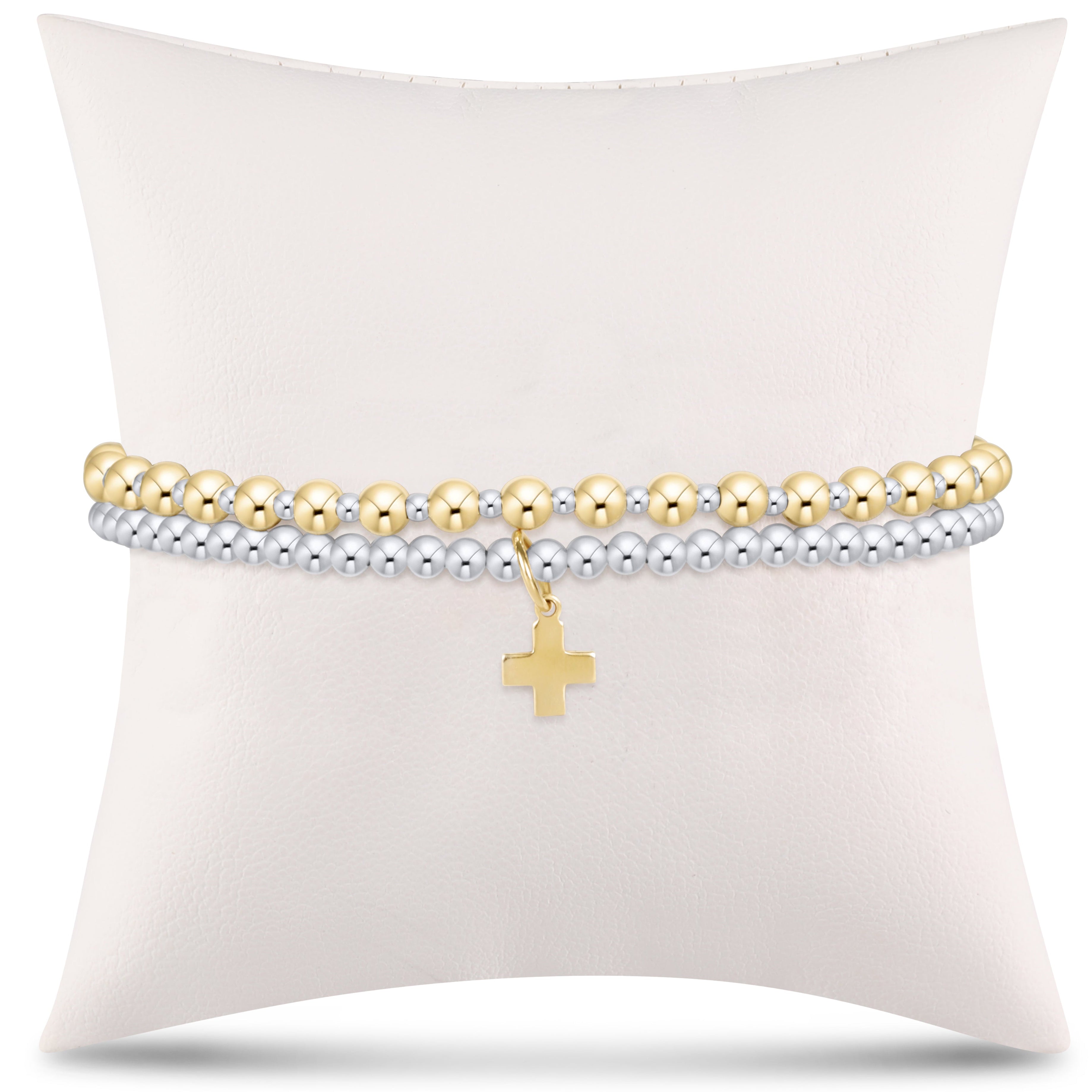 grateful for you gift stack - mixed metal signature cross charm