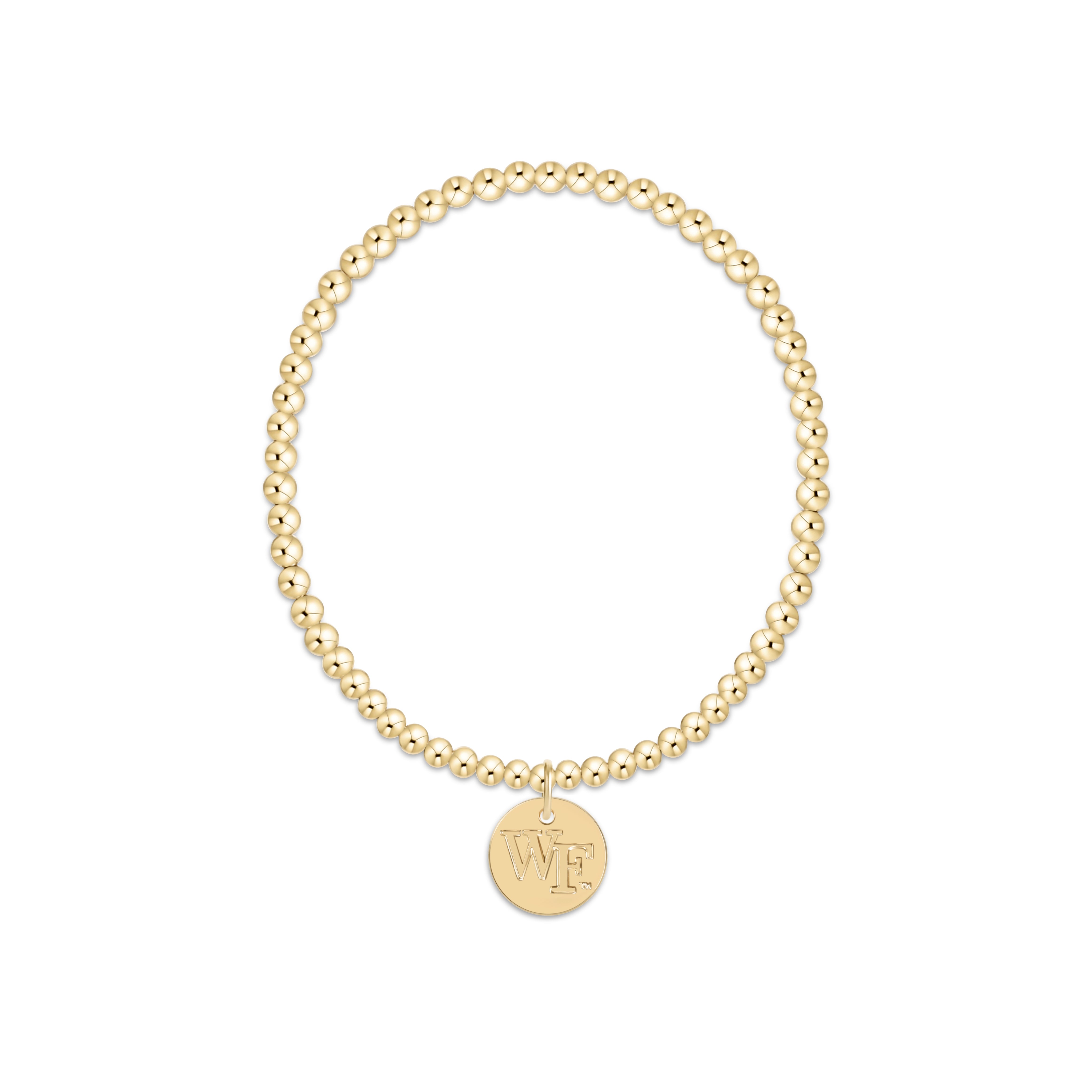 eCOLLEGIATE Classic Gold 3mm Bracelet - Wake Forest University Disc