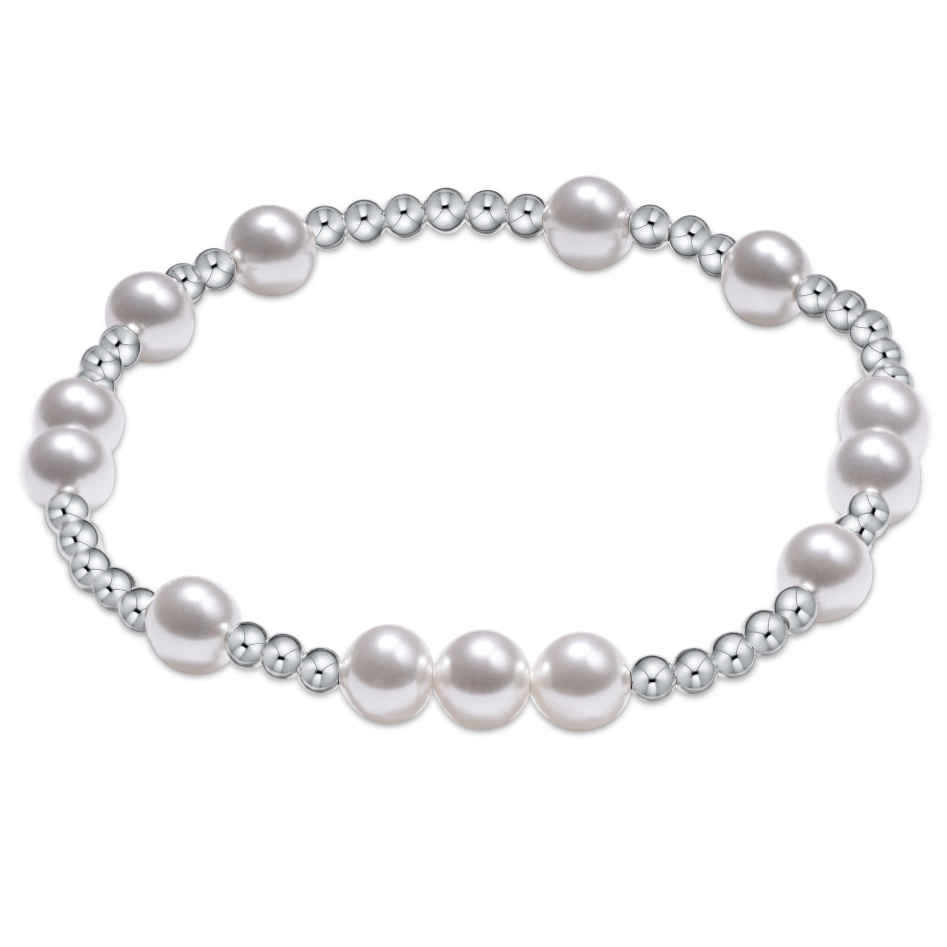 Hope Unwritten Sterling 6mm Bead Bracelet - Pearl