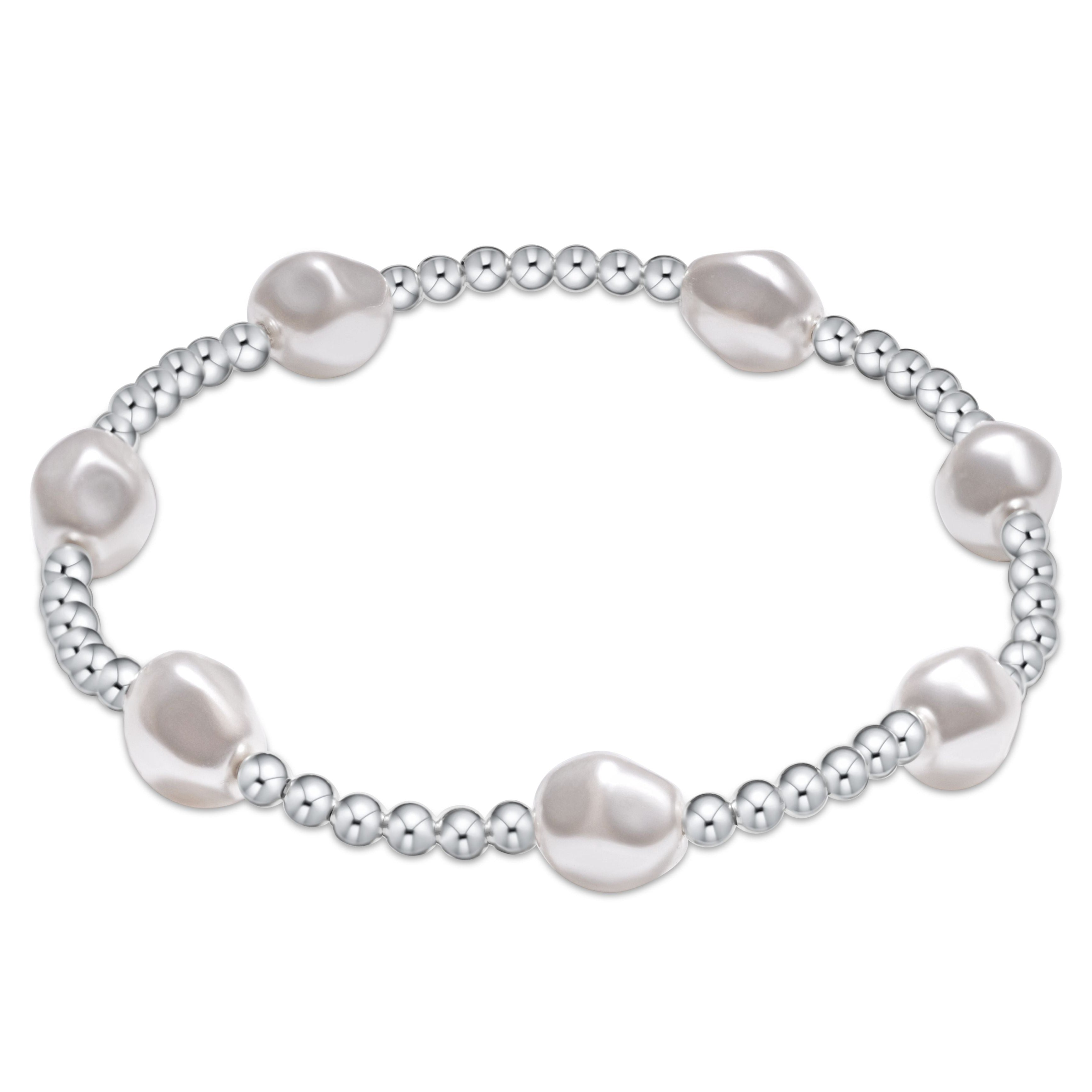 Admire Sterling 3mm Bead Bracelet - Pearl