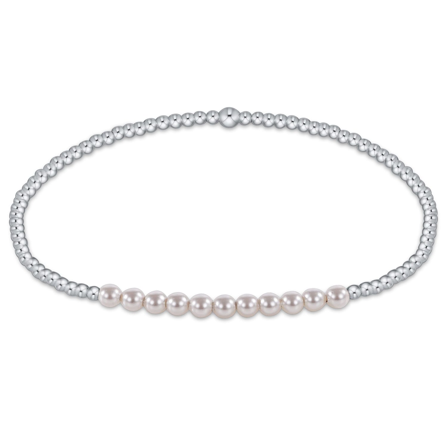 Sterling Bliss 2mm Bead Bracelet - Pearl