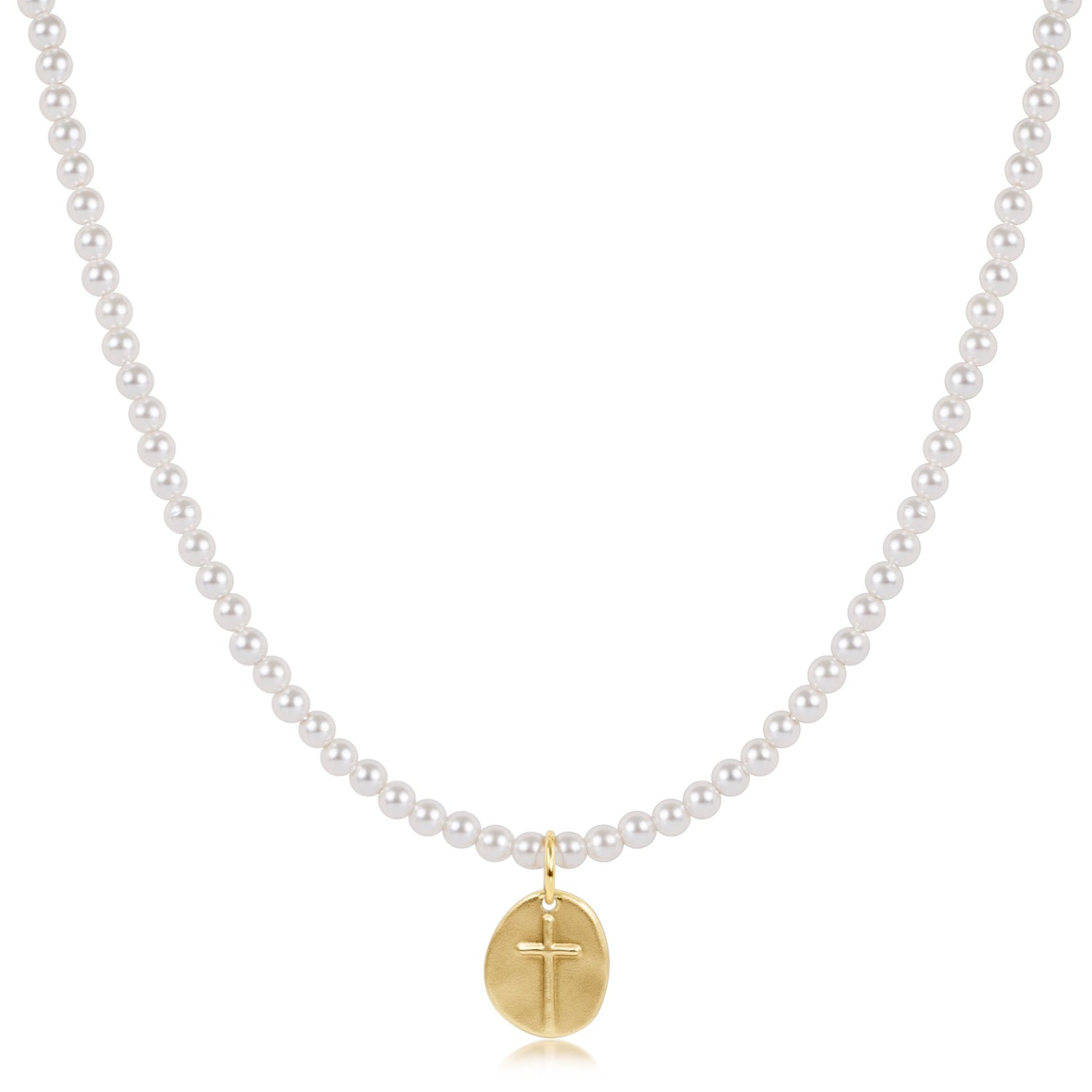 Choker Classic Pearl 3mm Bead - Inspire Small Gold Charm