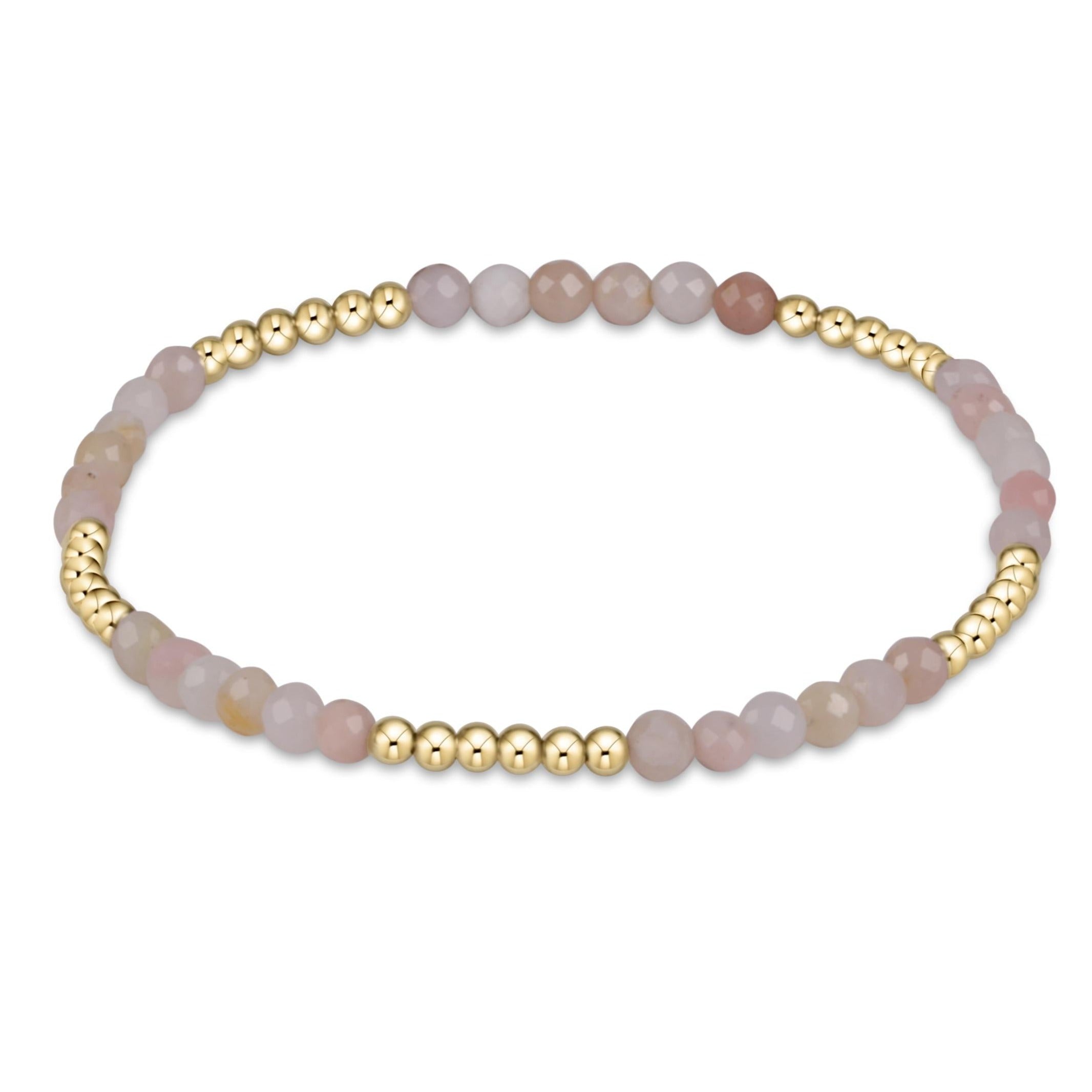 Blissful Pattern 2.5mm Bead Bracelet - Pink Opal