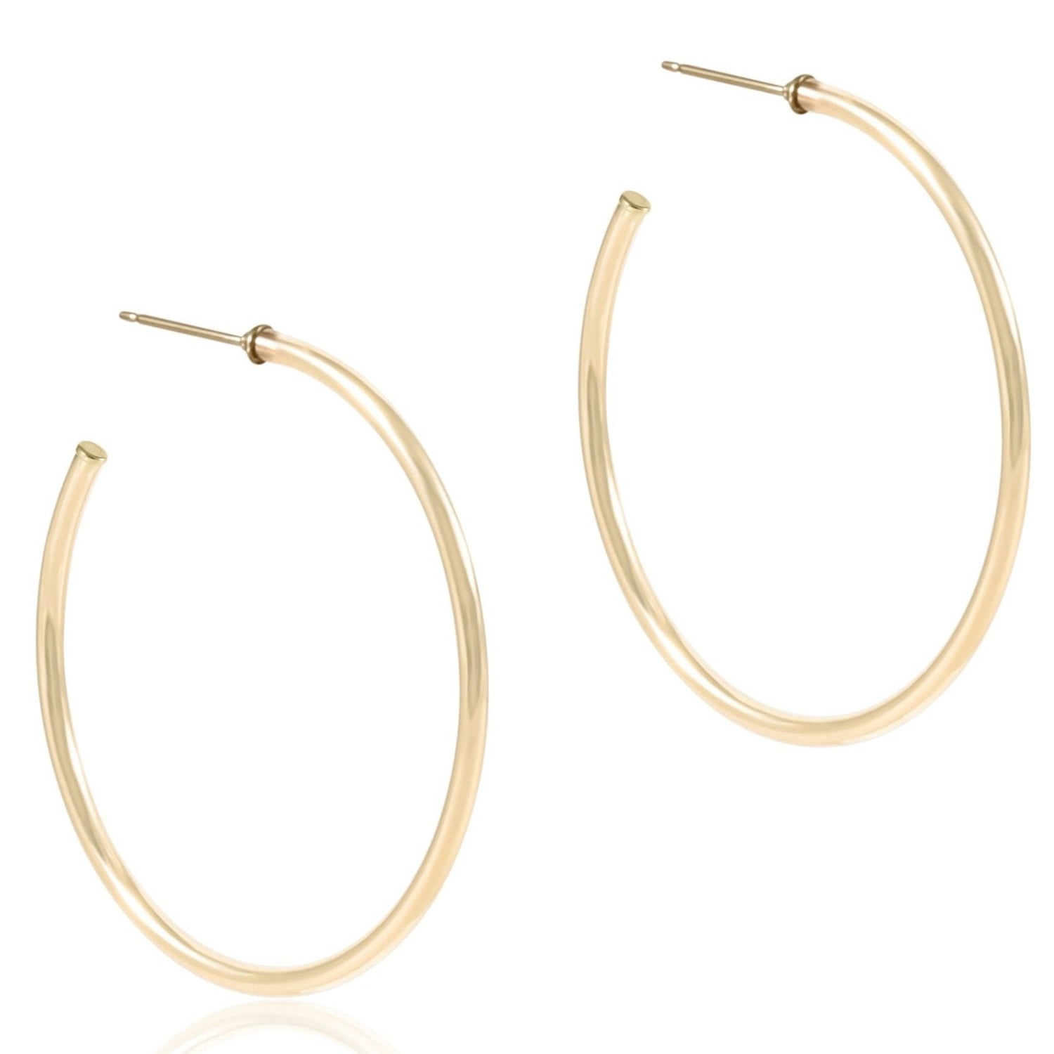 Round Gold 1.75" Post Hoop - 2mm - Smooth