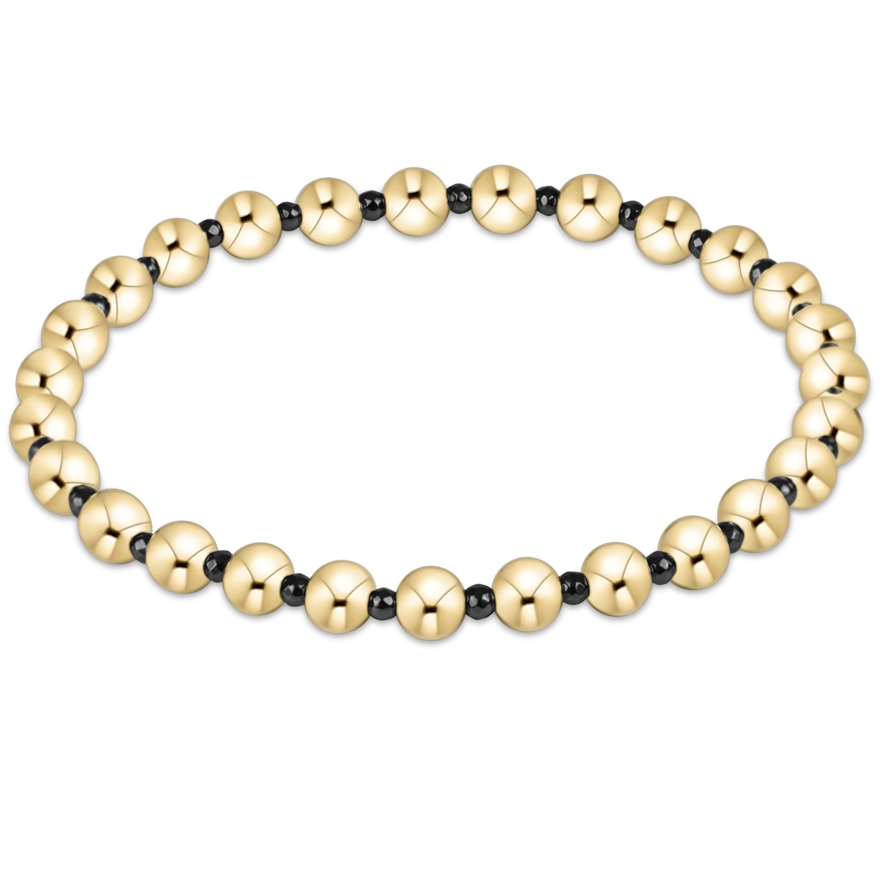 faceted hematite grateful pattern 5mm bead bracelet