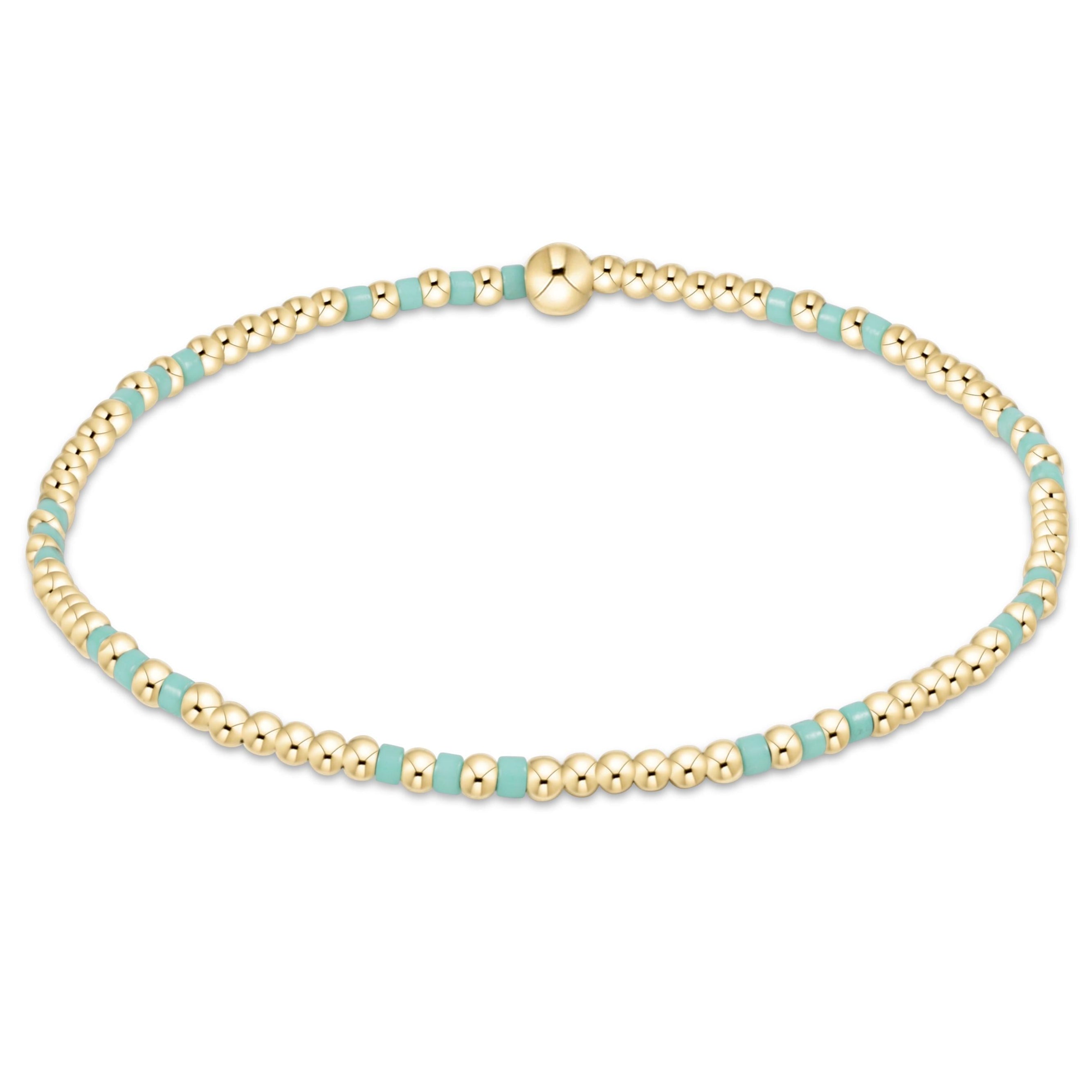 Hope Joy Pattern 2mm Bead Bracelet - Mint