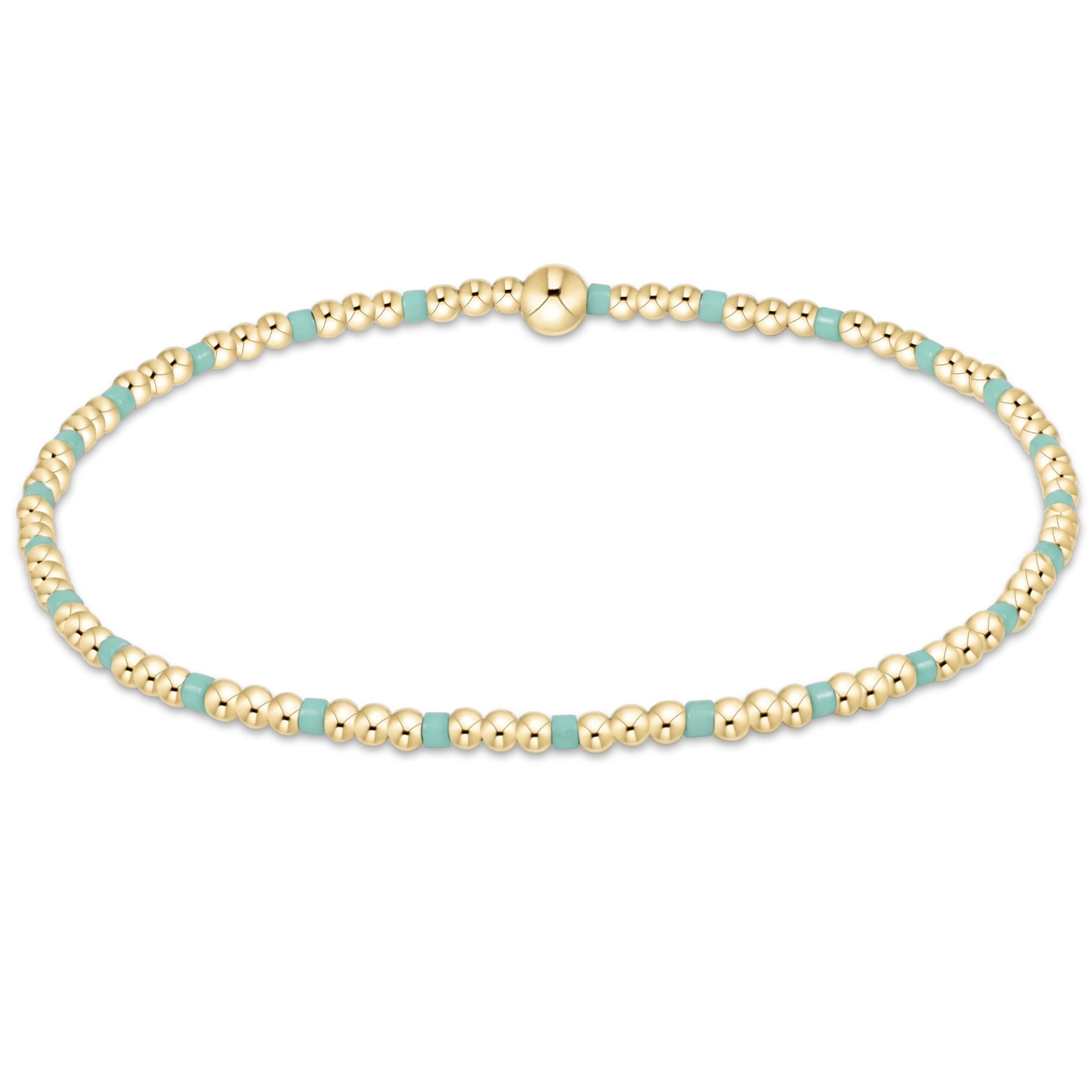 Hope Sincerity Pattern 2mm Bead Bracelet - Mint