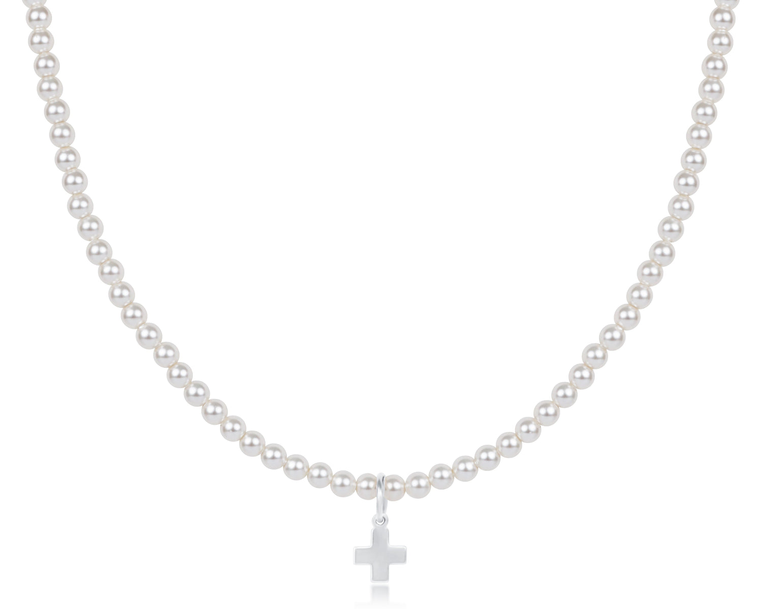 Choker Classic Pearl 3mm Bead - Signature Cross Sterling Charm