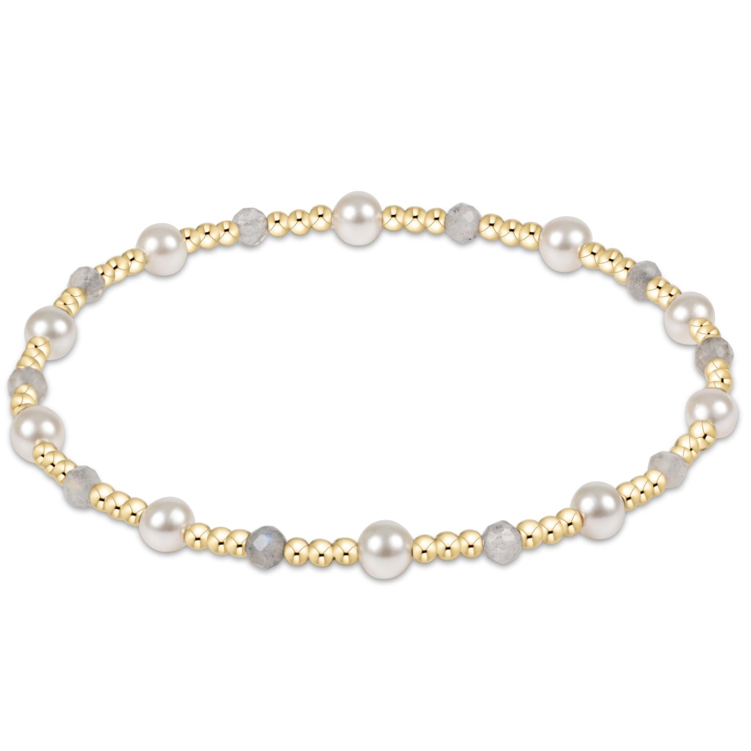 Pearl Sincerity Pattern 4mm Bead Bracelet - Labradorite