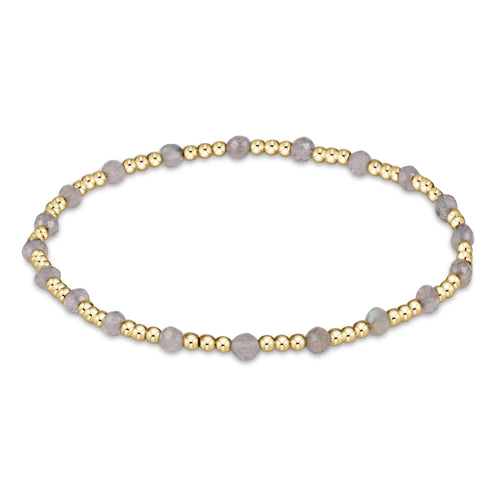 Gemstone Gold Sincerity Pattern 3mm Bead Bracelet - Labradorite