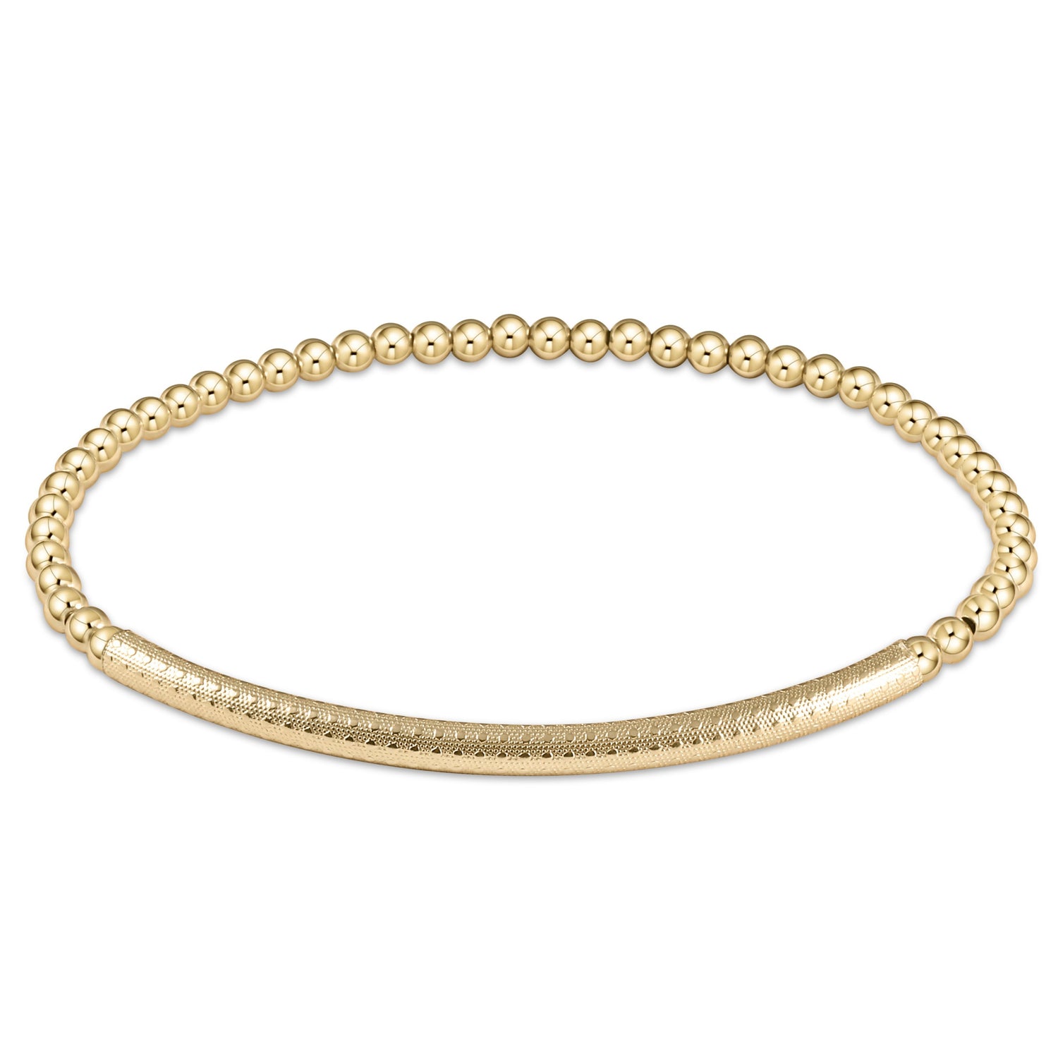 Bliss Bar Textured 3mm Bead Bracelet - Gold