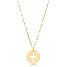 16" necklace gold - blessed disc