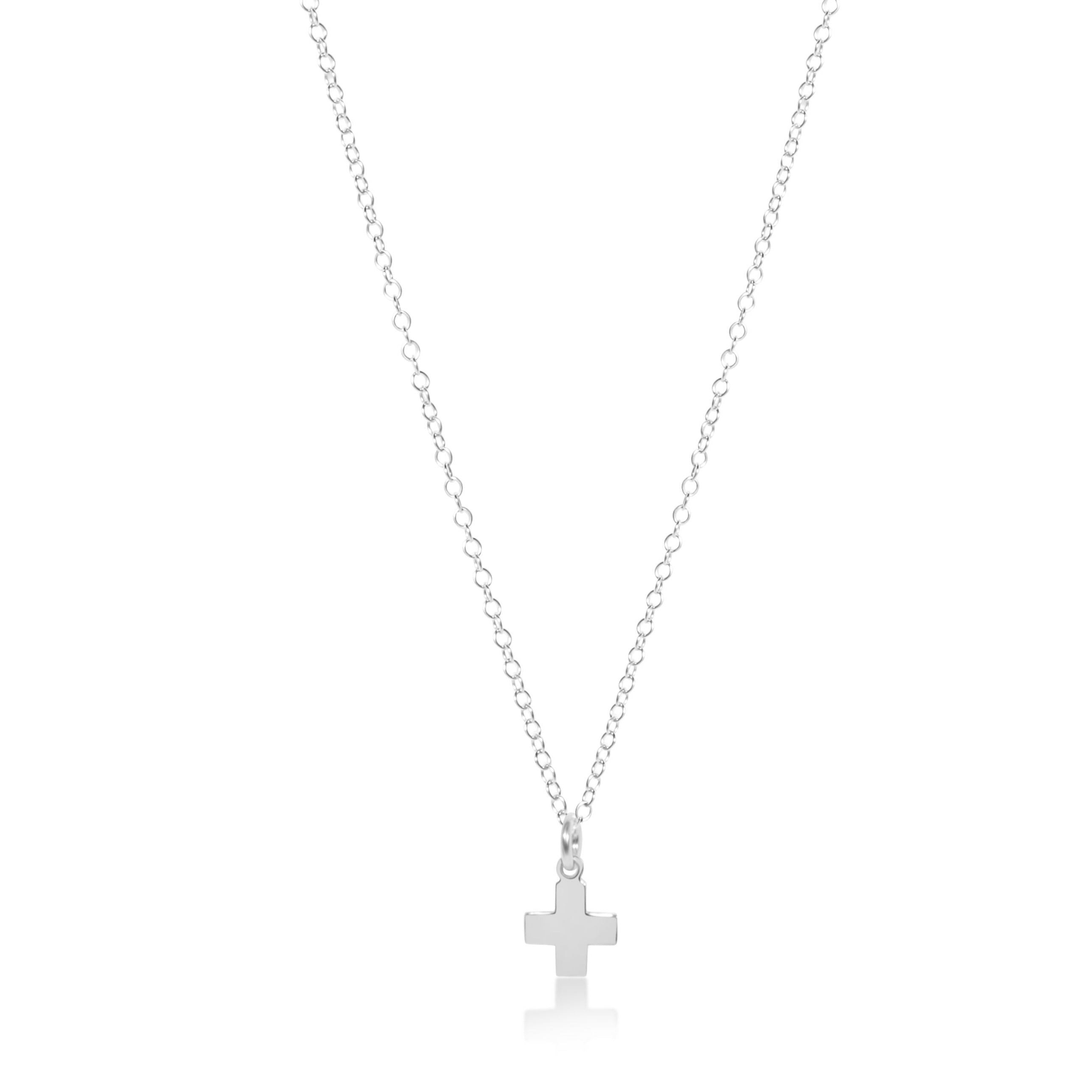 16" Necklace Sterling - Signature Cross Sterling Charm