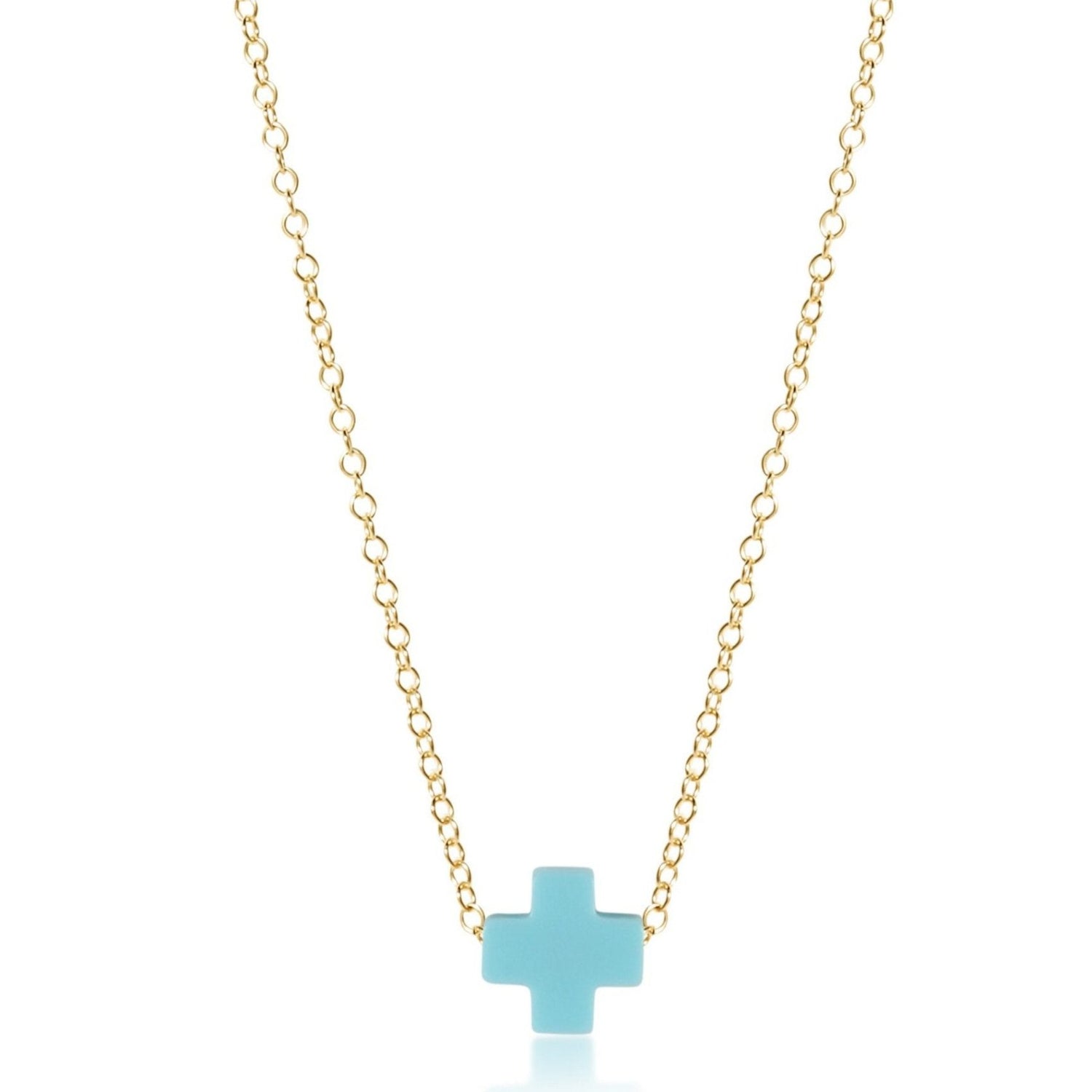 egirl signature cross necklace gold 14"