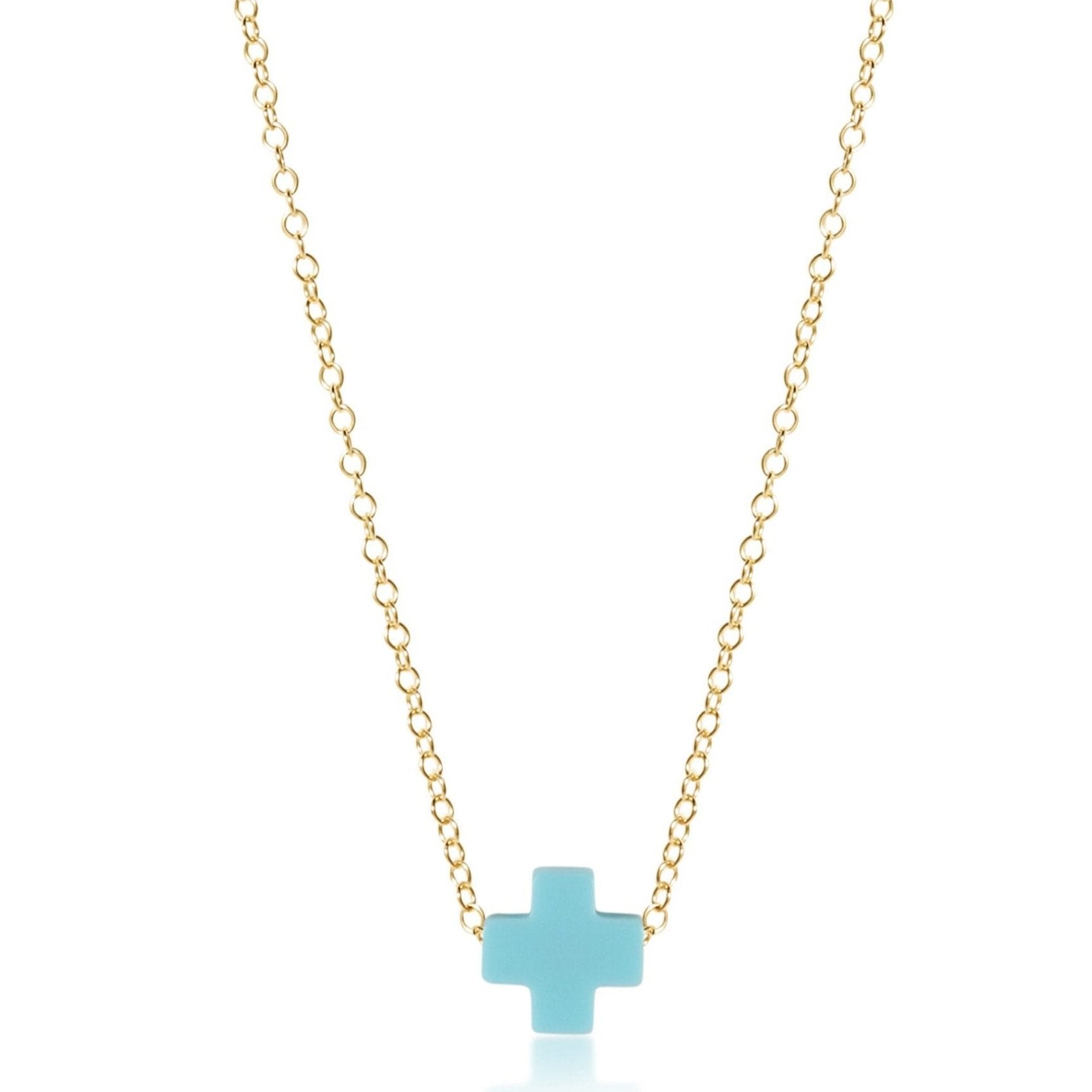 egirl signature cross necklace gold 14"