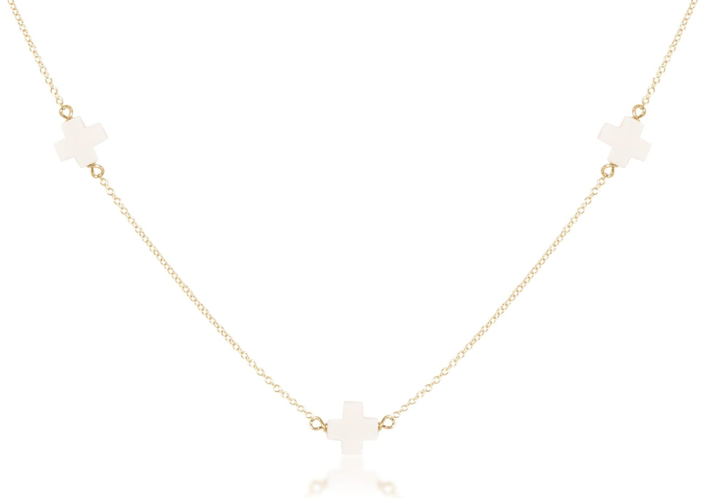Choker Simplicity Chain Gold - Signature Cross Off-White