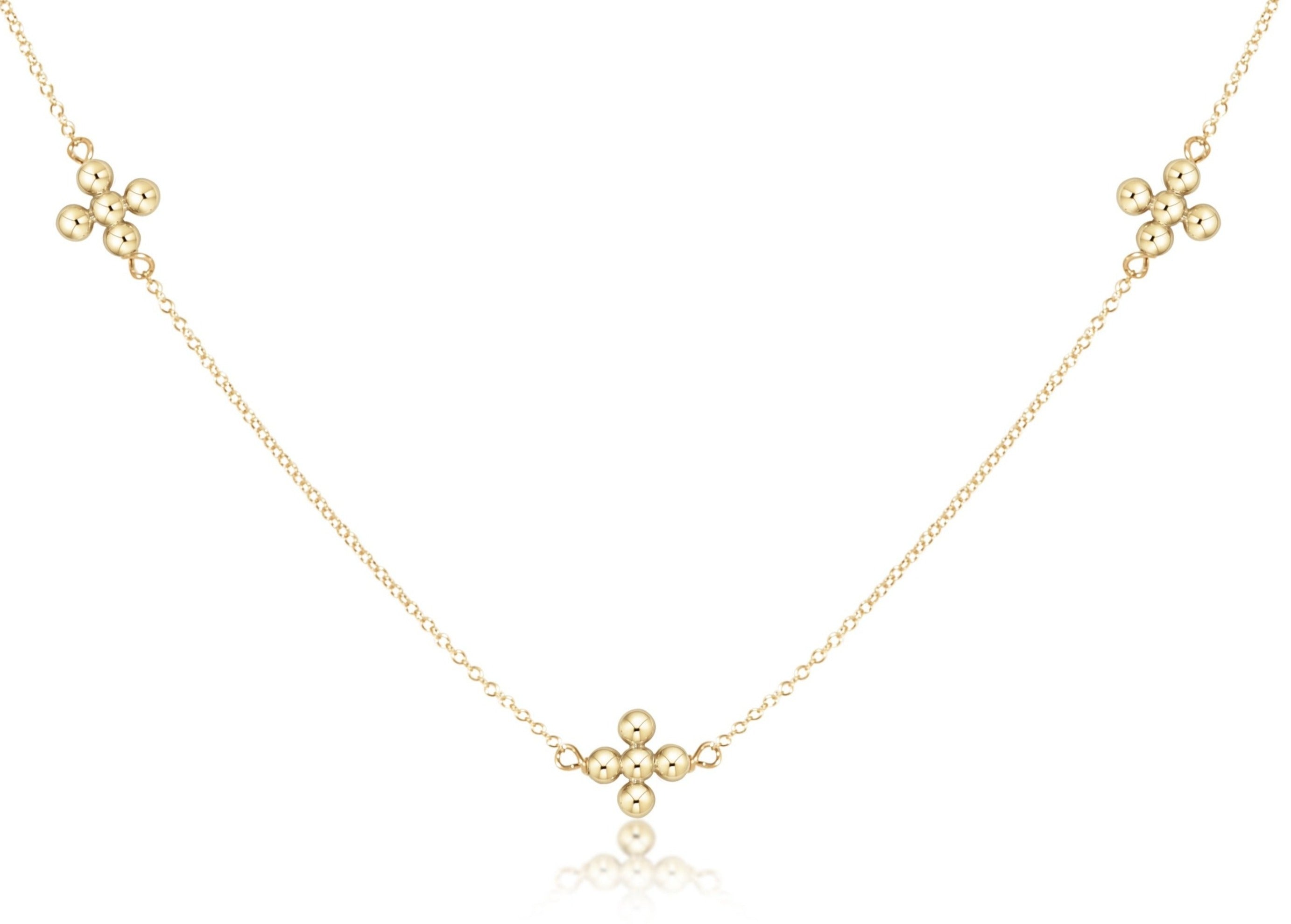 Choker Simplicity Chain Gold - Classic Beaded Signature Cross Gold