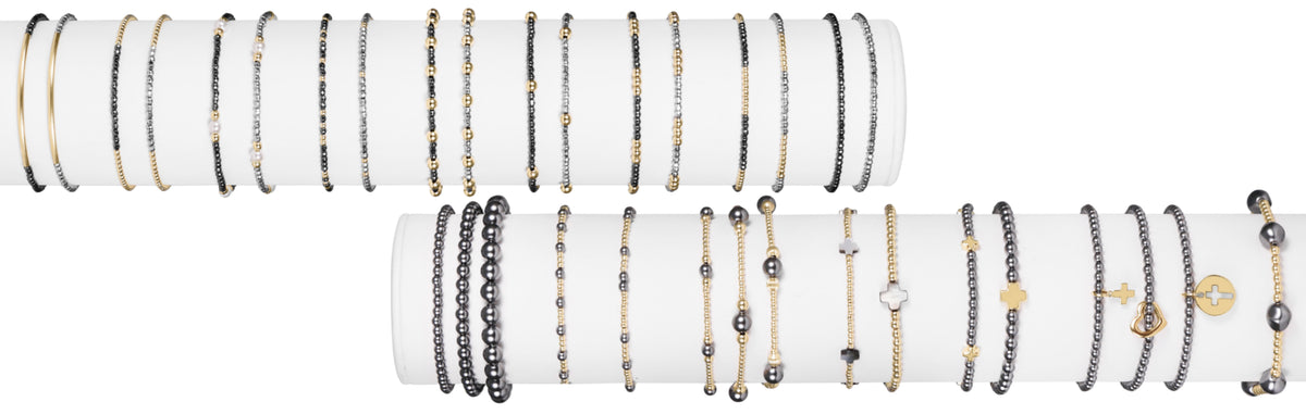 hematite & pearl dark grey