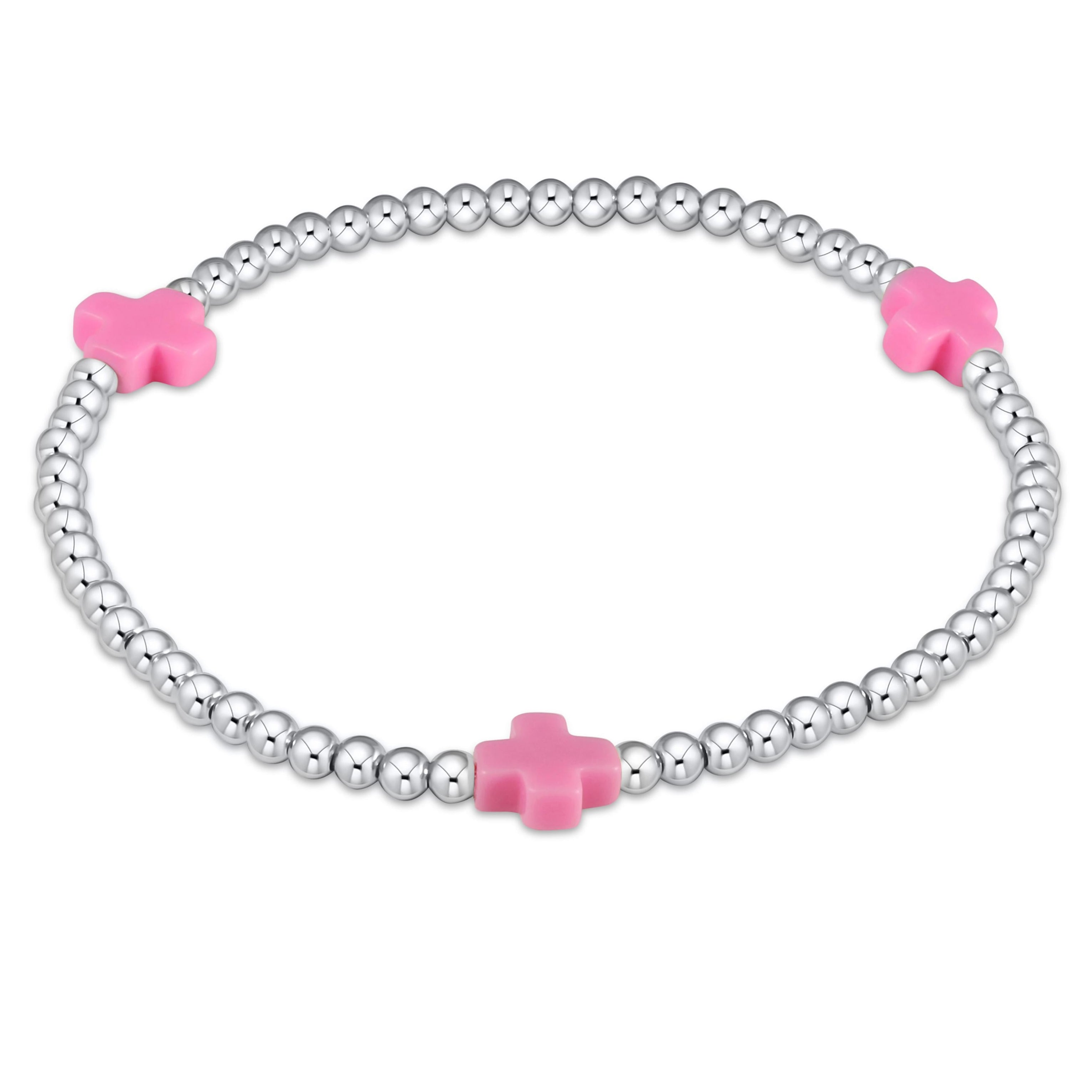 Signature Cross Sterling Pattern 3mm Bead Bracelet