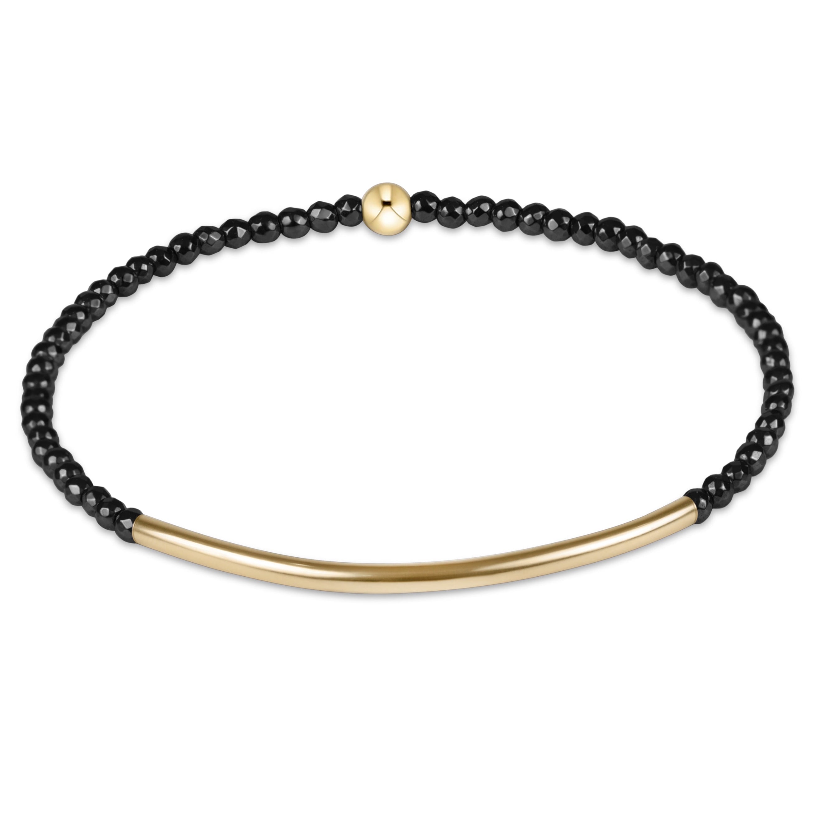 Bliss Bar Gold 2mm Faceted Hematite Bracelet