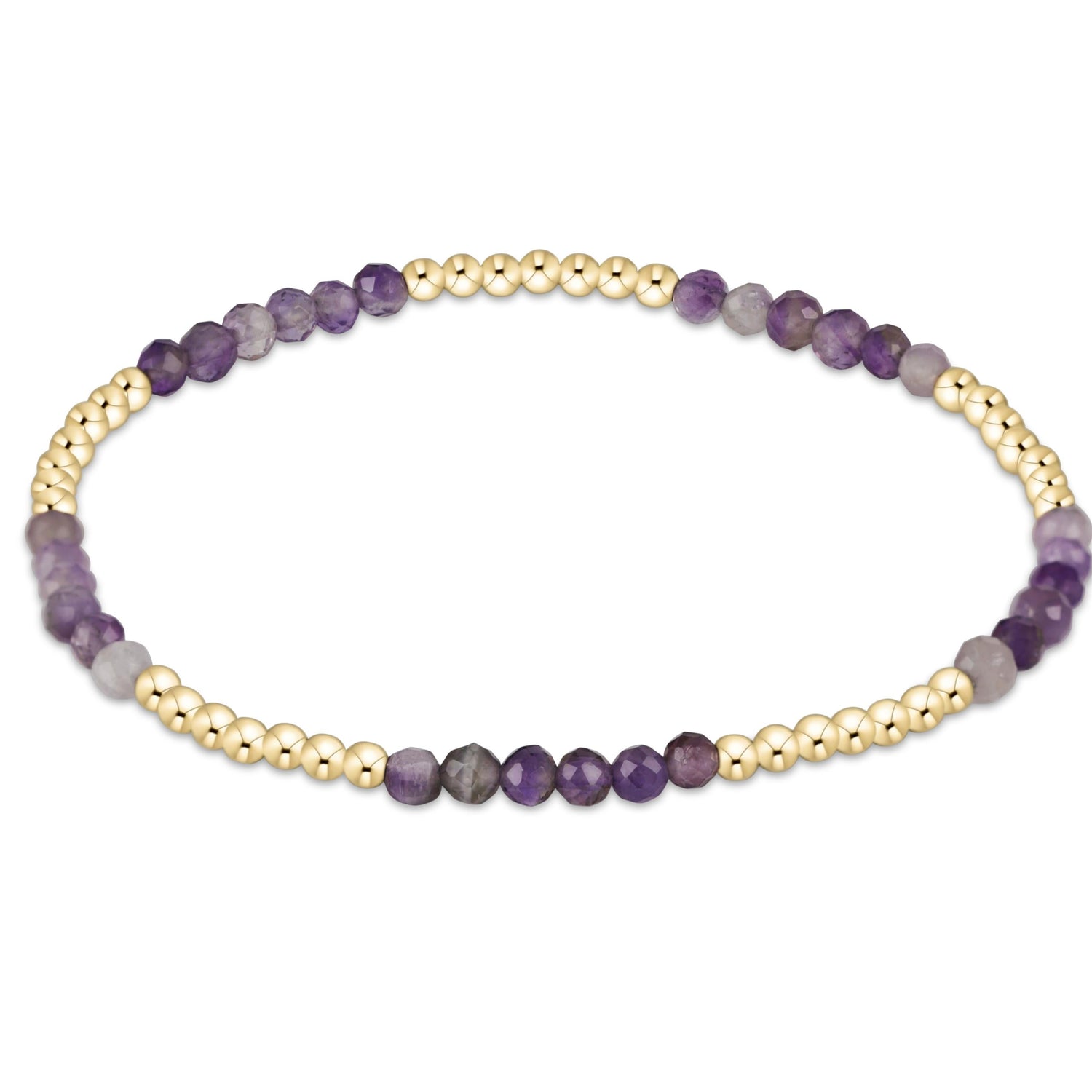 Blissful Pattern 2.5mm Bead Bracelet - Amethyst