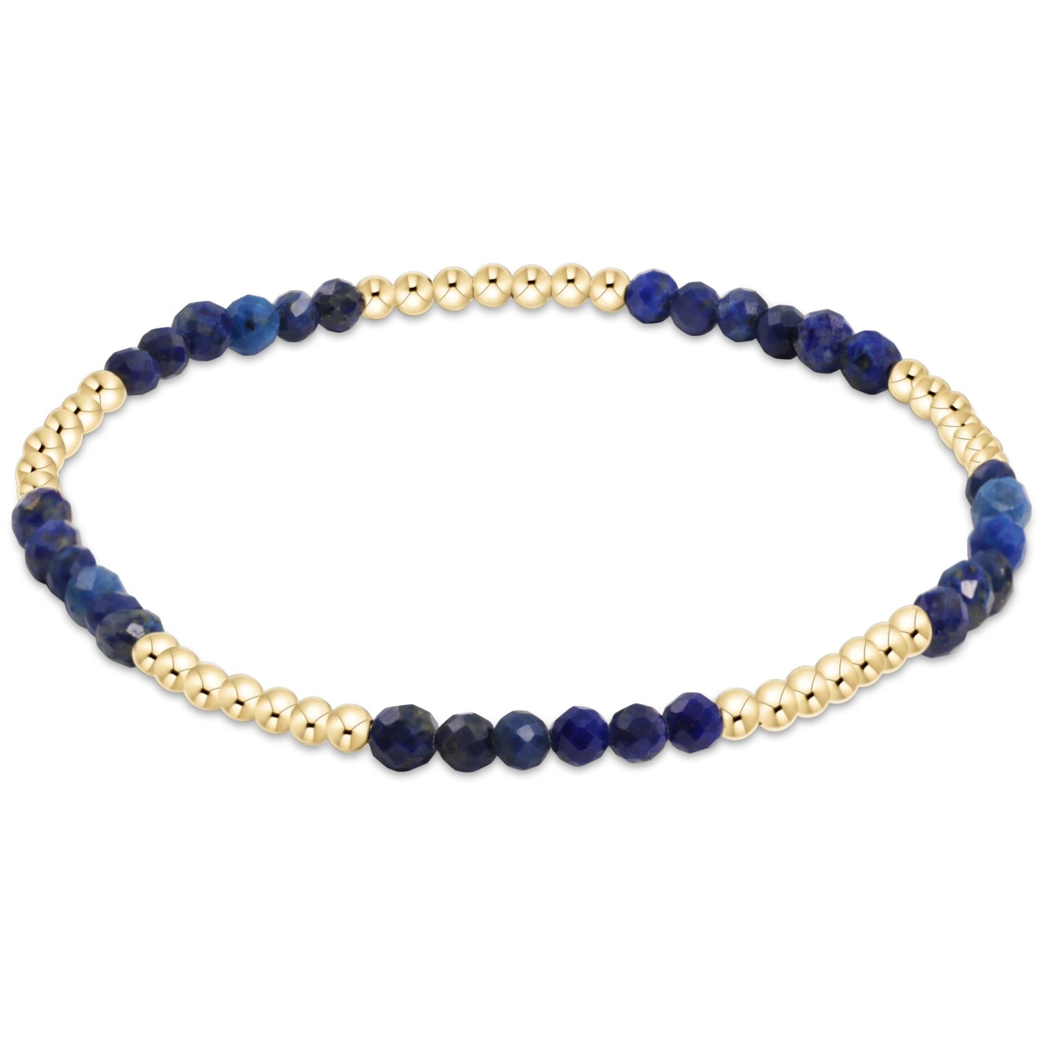 Blissful Pattern 2.5mm Bead Bracelet - Lapis