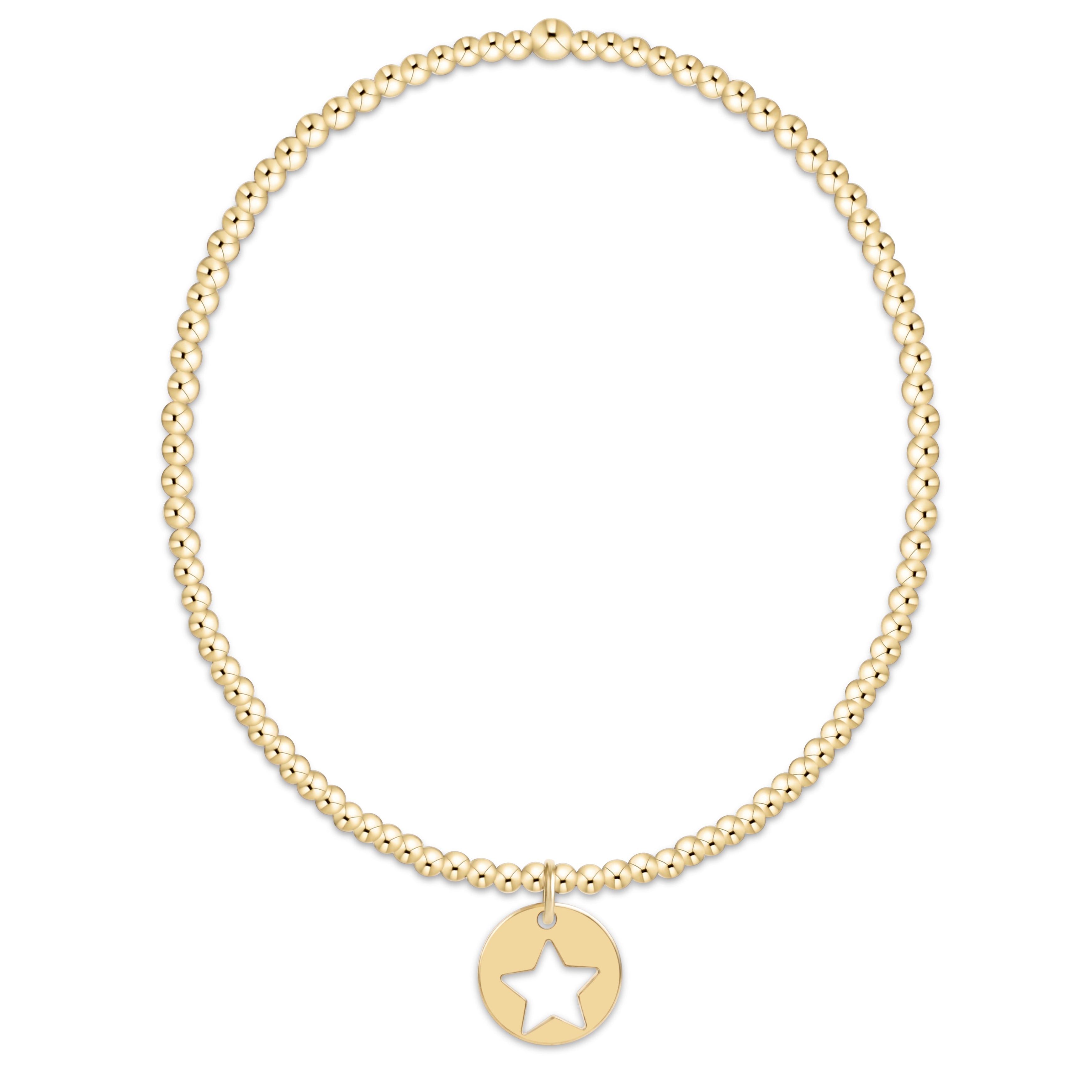 egirl Classic Gold 2mm Bracelet - Star Small Gold Disc