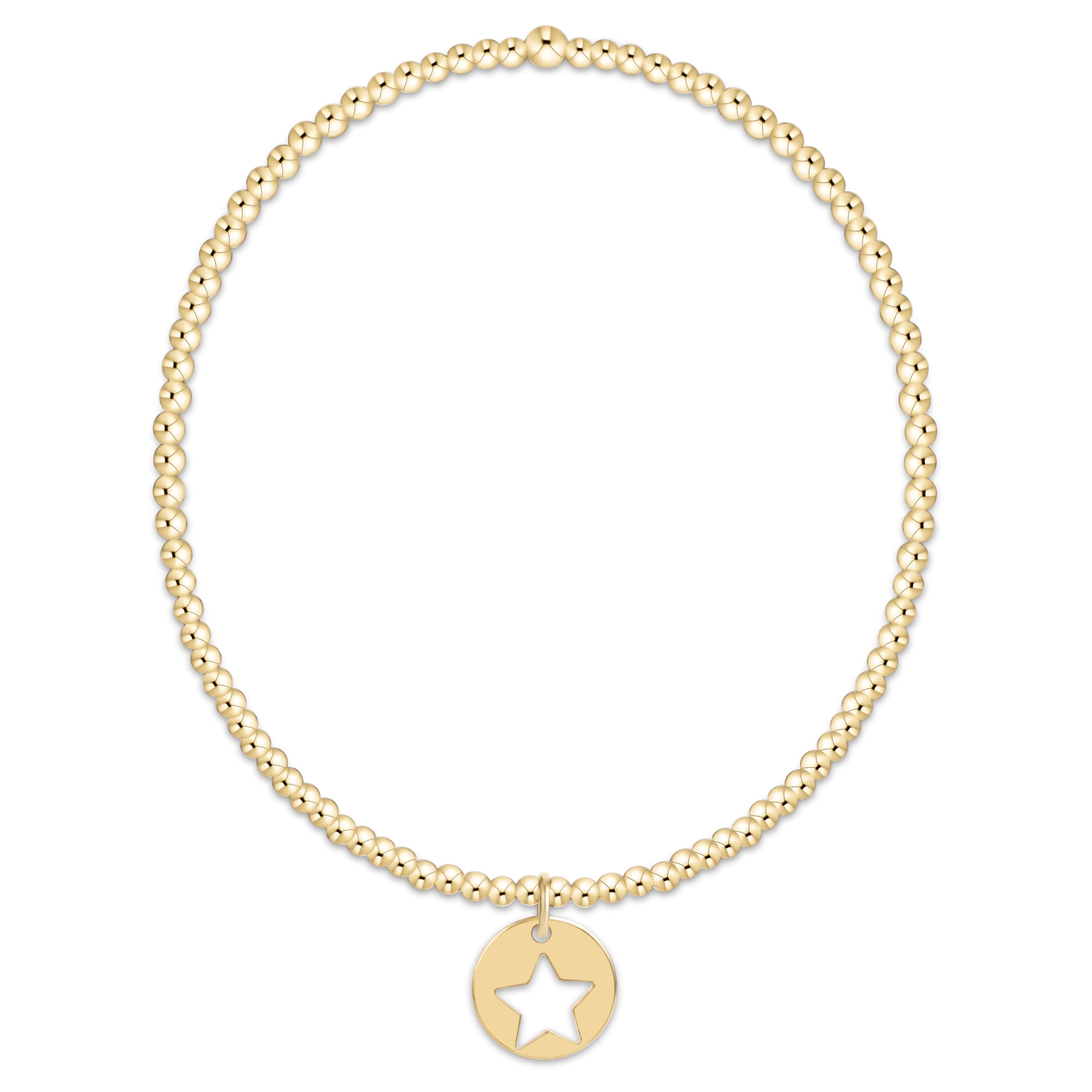Classic Gold 2mm Bracelet - Star Small Gold Disc