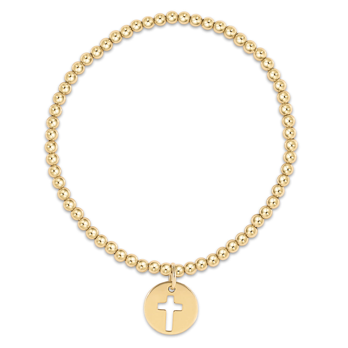 egirl Classic Pearl 3mm Bracelet - Blessed Gold Disc main image 0