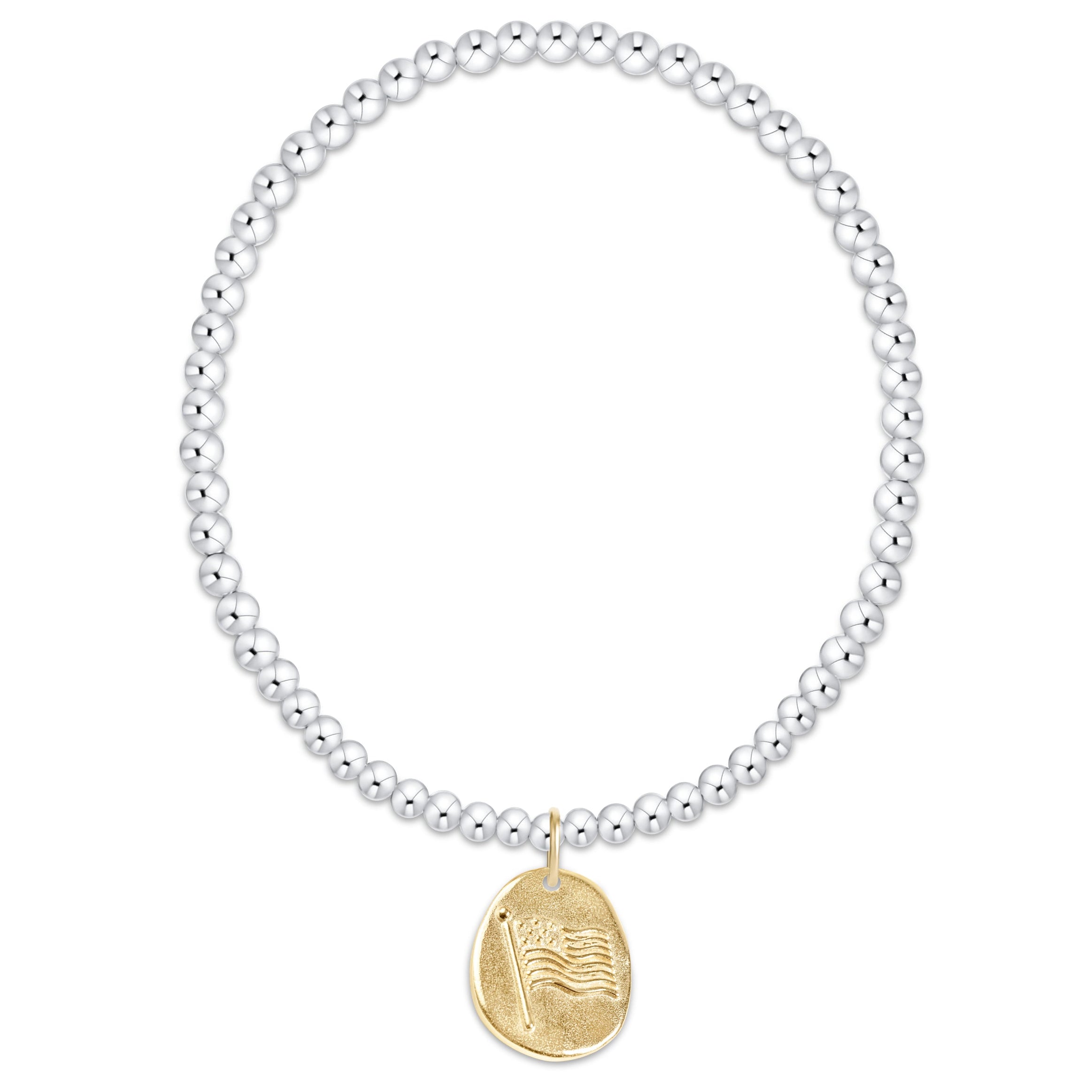 Classic Mixed Metal 3mm Bracelet - Inspire America Gold Disc