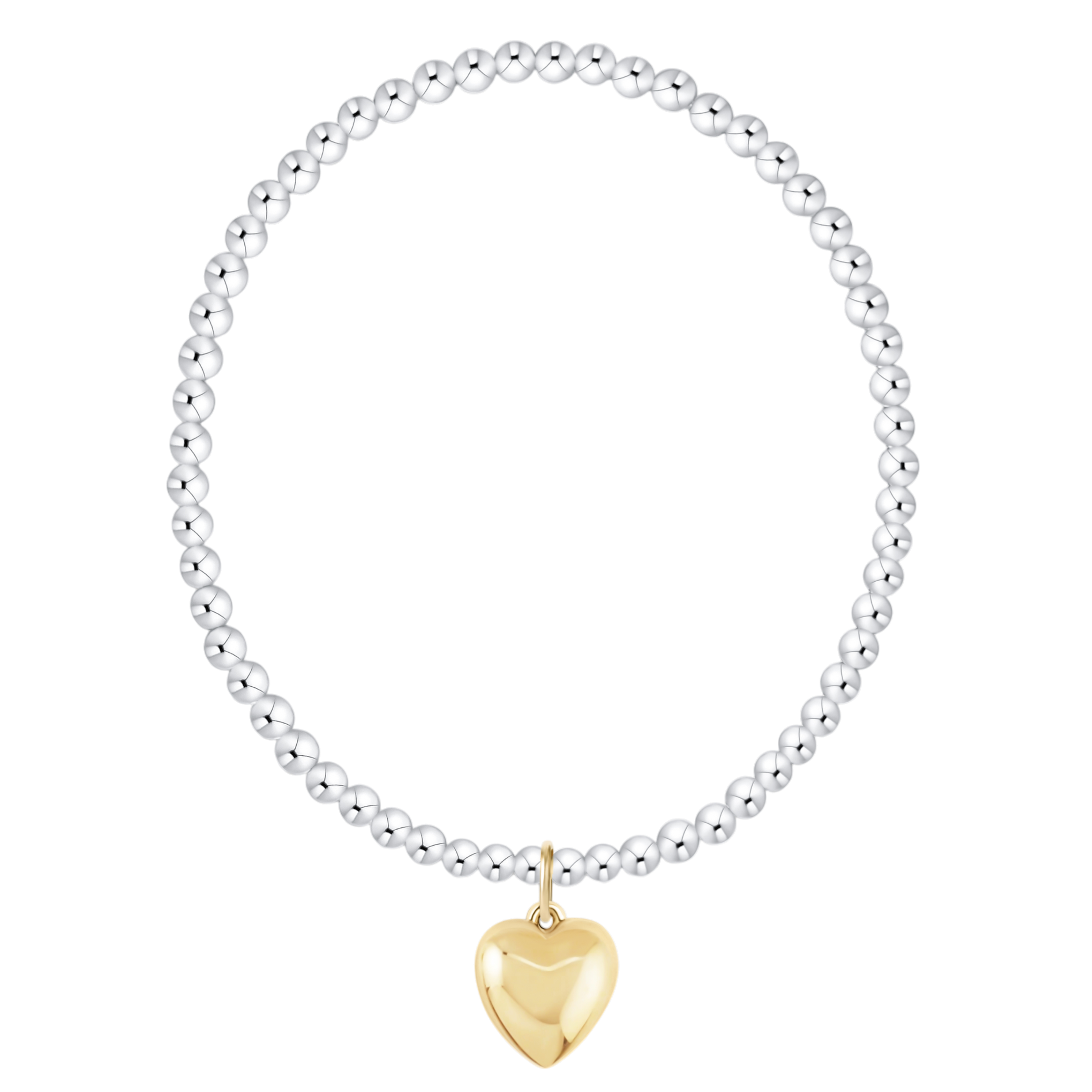 Classic Mixed Metal 3mm Bracelet - Love Plush Gold Charm