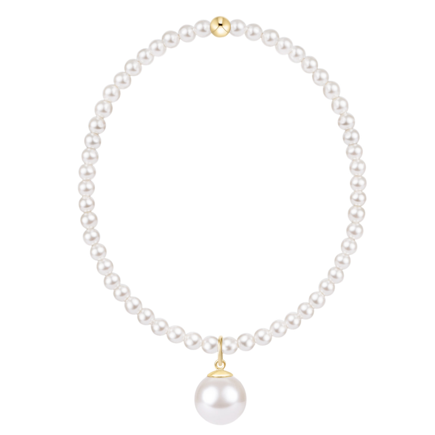 Classic Pearl 3mm Bracelet - Classic Pearl 10mm Charm