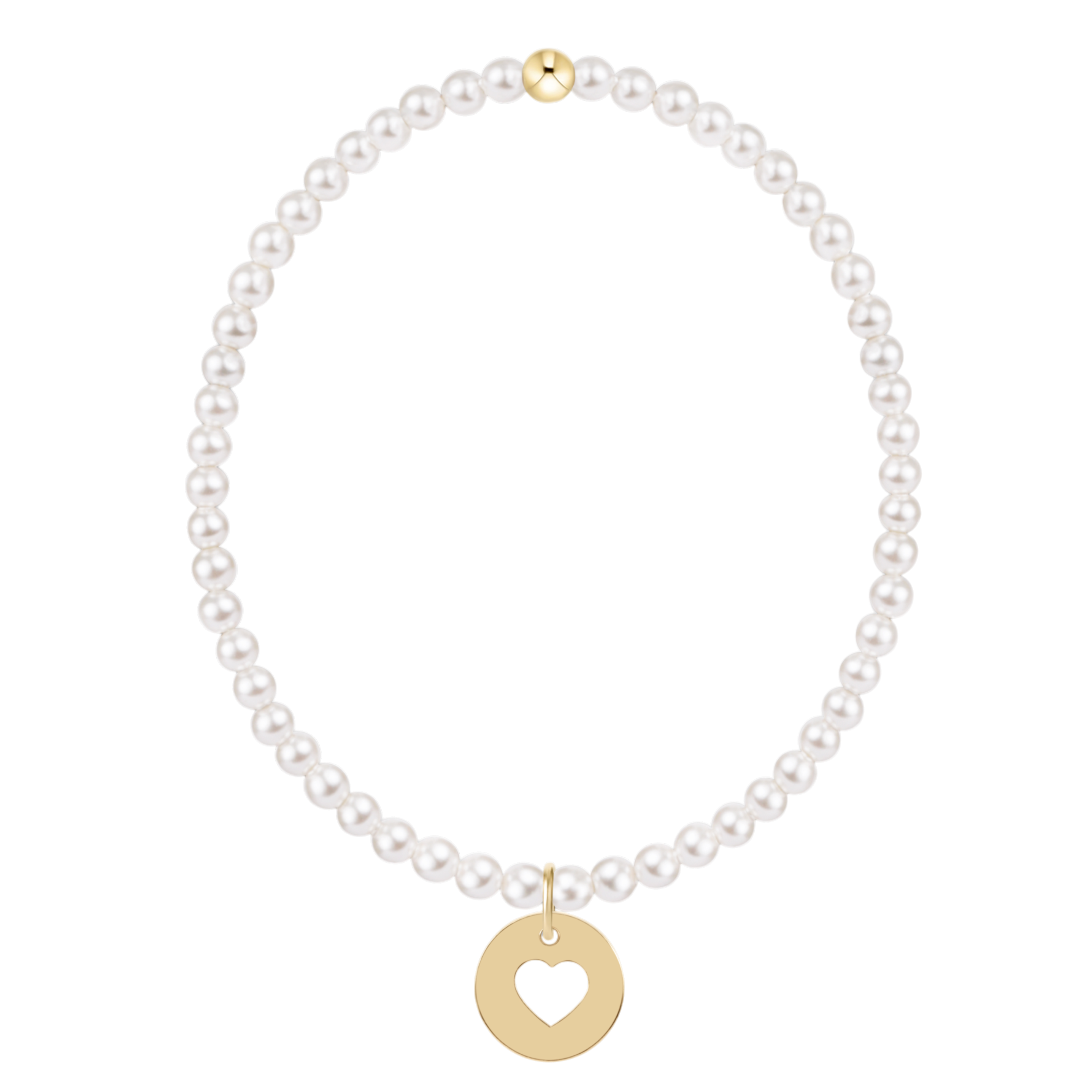 Classic Pearl 3mm Bracelet - Love Gold Disc