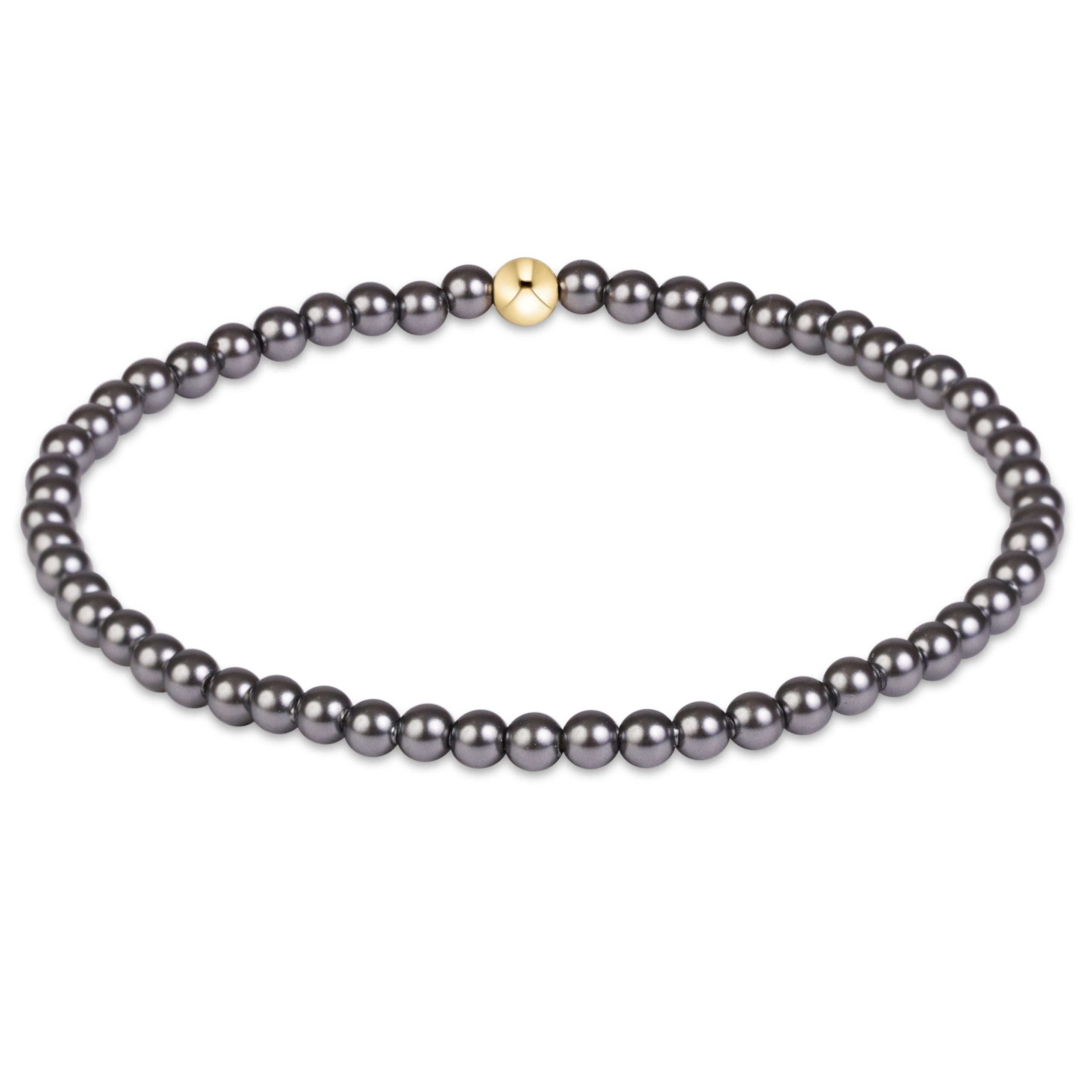 Classic Pearl Dark Grey 3mm Bracelet