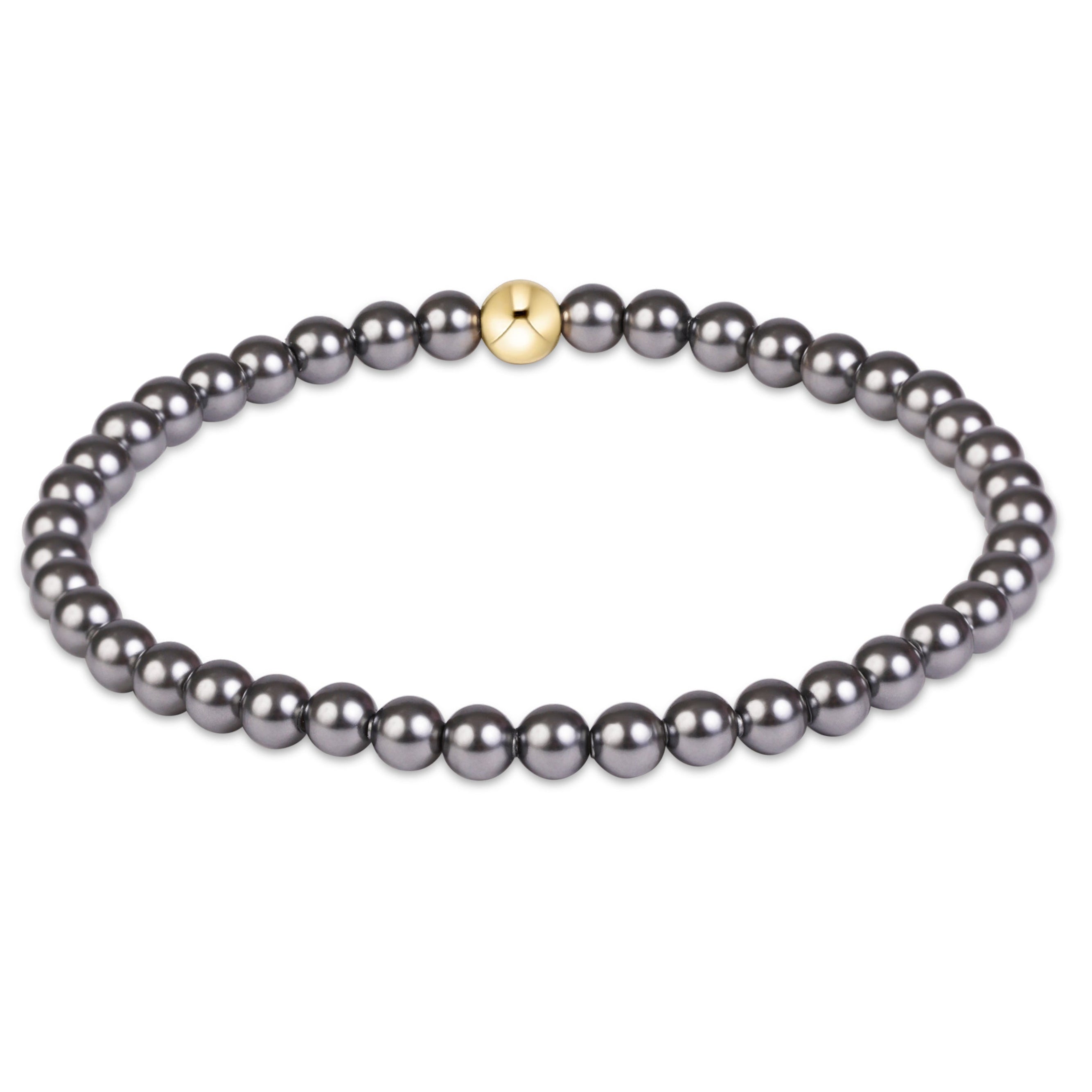 Classic Pearl Dark Grey 4mm Bracelet