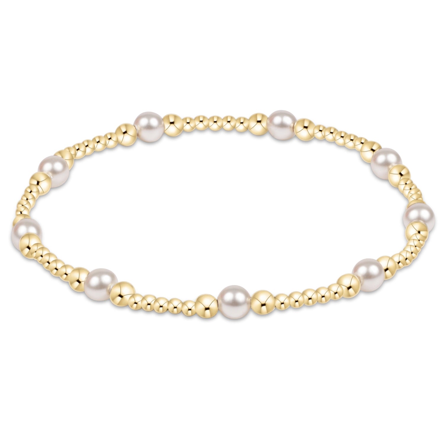 classic purpose pattern 4mm bead bracelet - pearl