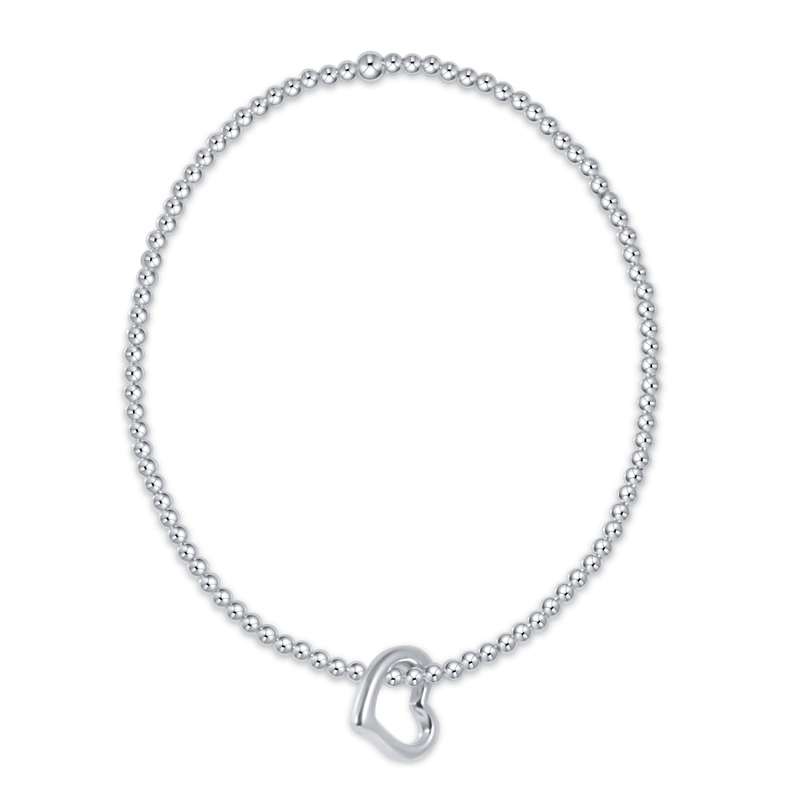 Classic Sterling 2.5mm Bead Bracelet - Love Sterling Charm