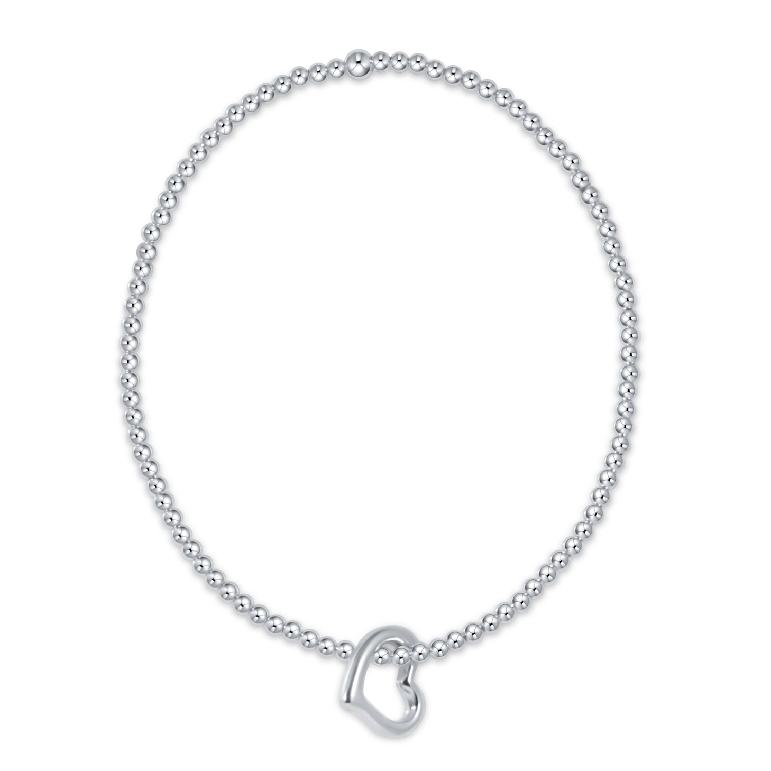 Classic Sterling 2.5mm Bead Bracelet - Love Sterling Charm